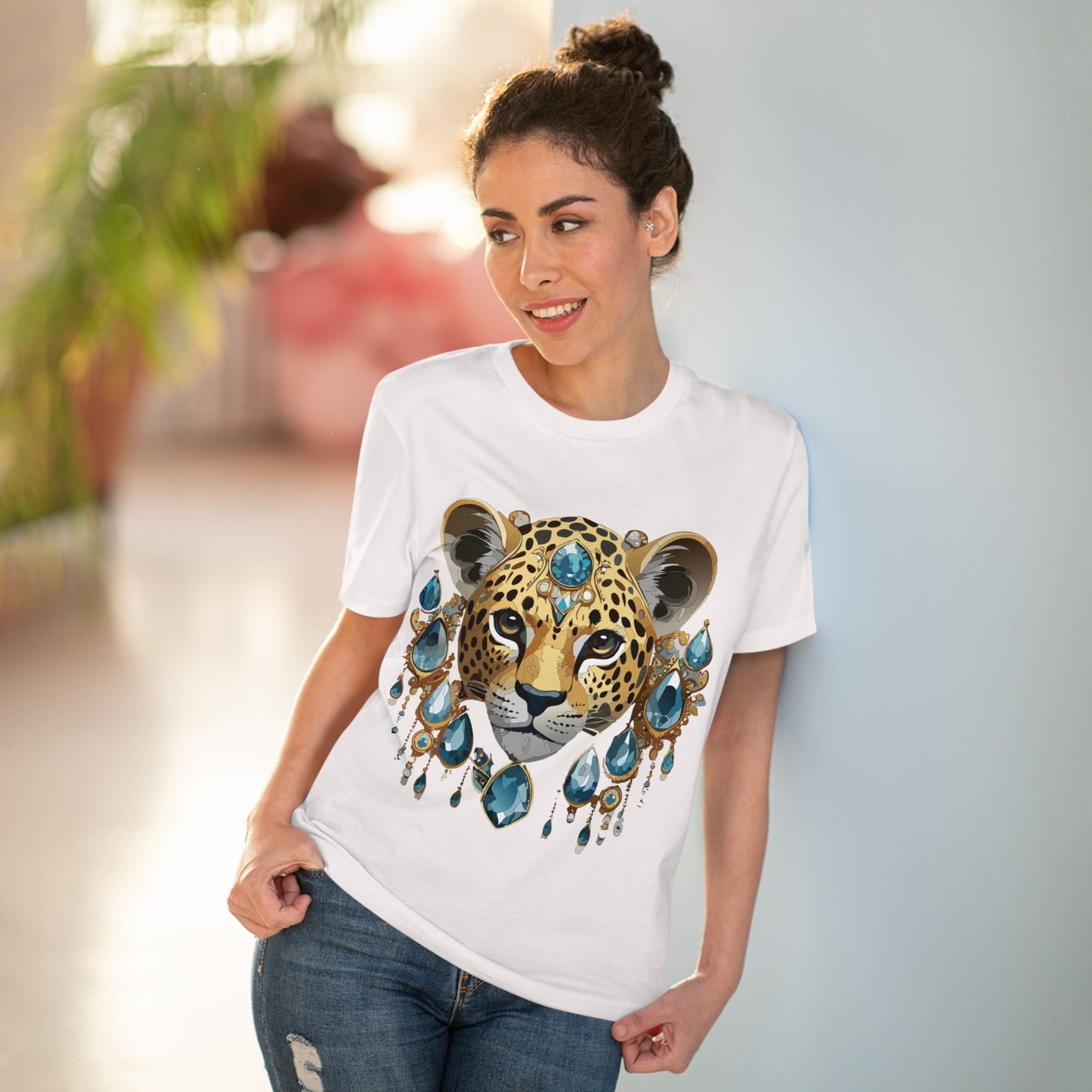 Organic T-shirt with Animals - Cheetah