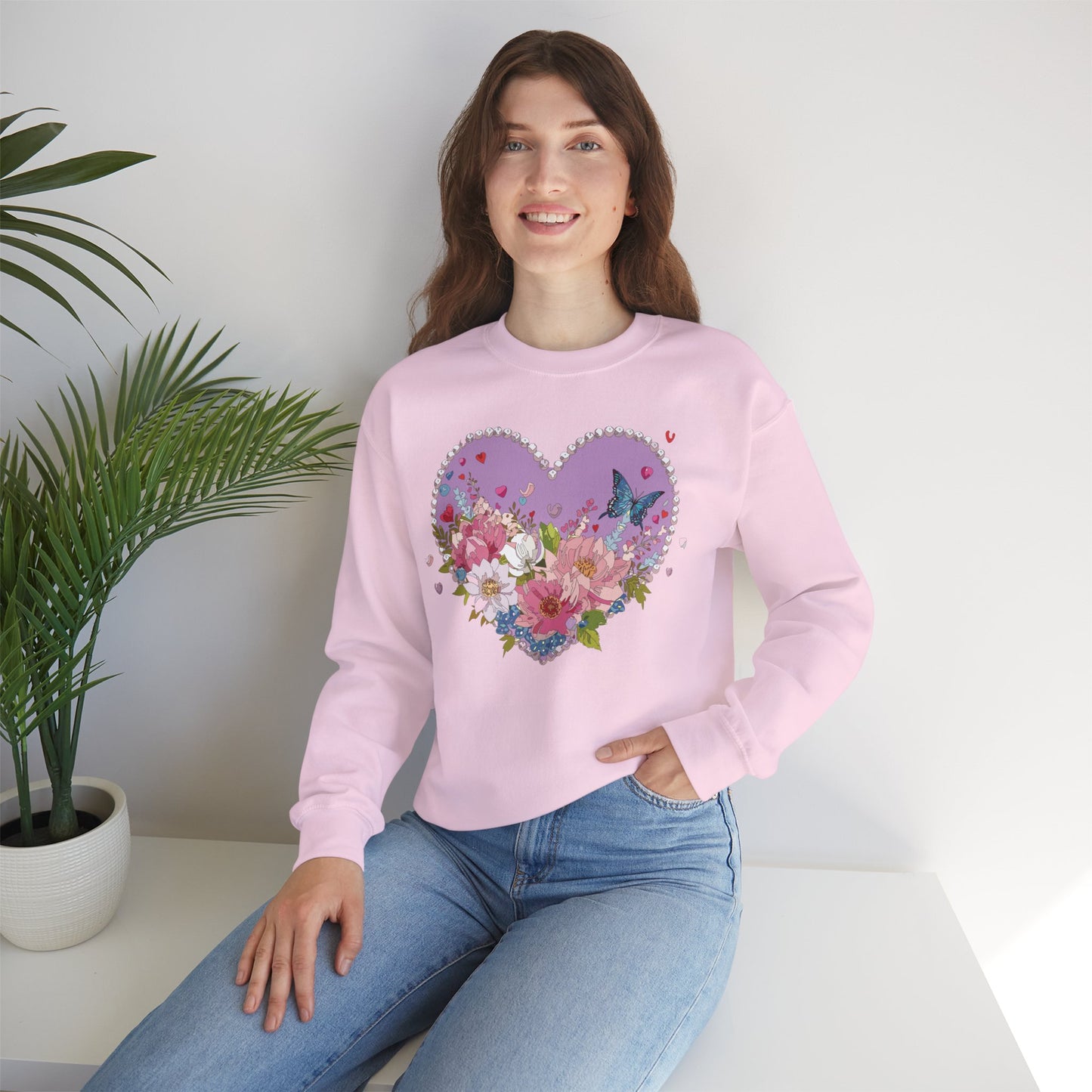 Floral Heart Sweatshirt, Floral Love Sweatshirt, Valentine's Day Sweatshirt, Heart Floral Sweatshirt