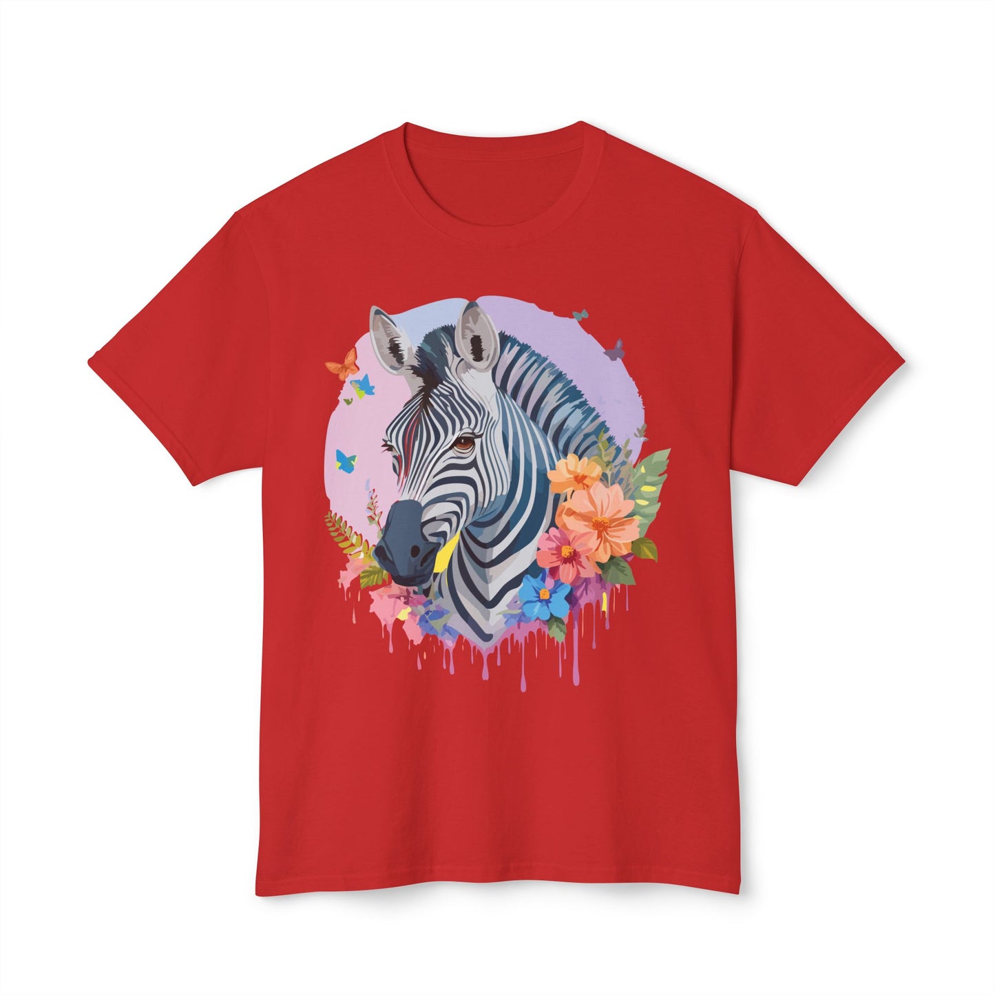Zebra T-Shirt, Vintage Zebra Tee, Floral Tees, Zebra Art Design Shirt, Tee Shirt with Zebra 3