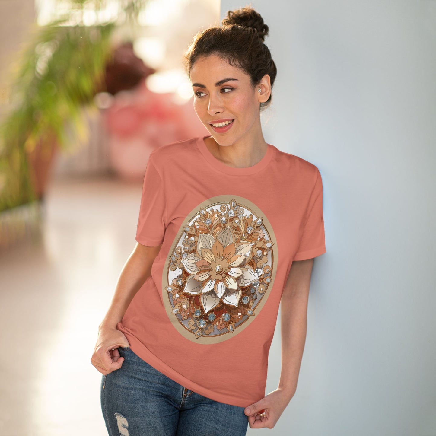 Organic T-shirt with Flower