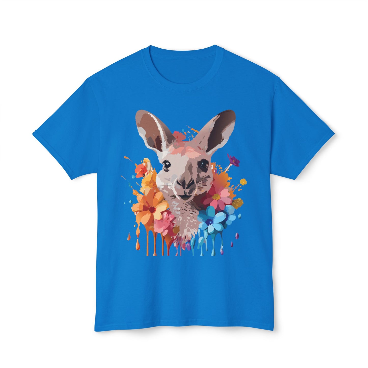 Kangaroo T-Shirt, Vintage Kangaroo Tee, Floral Tees, Kangaroo Art Design Shirt, Tee Shirt with Kangaroo 1