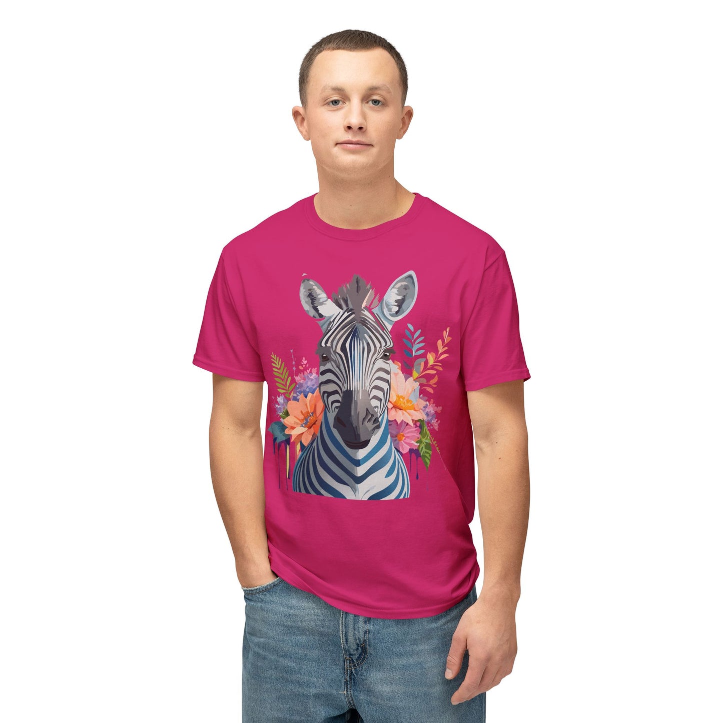 Zebra T-Shirt, Vintage Zebra Tee, Floral Tees, Zebra Art Design Shirt, Tee Shirt with Zebra 5