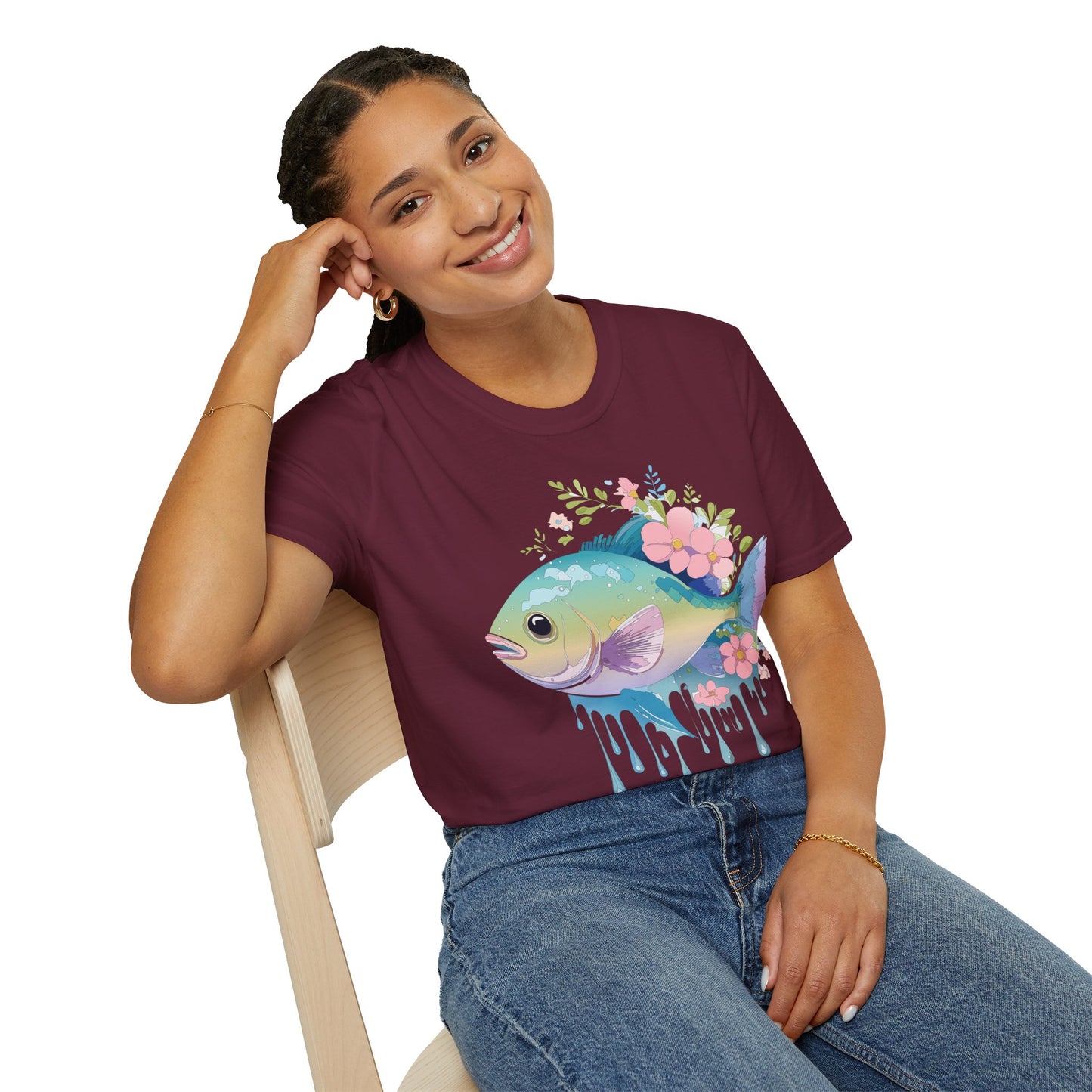 Fish Art Design Shirt, T Shirt with Fish, Graphic Shirt, Tee Shirt with Graphic Design, Shirt with Fish Graphic Art