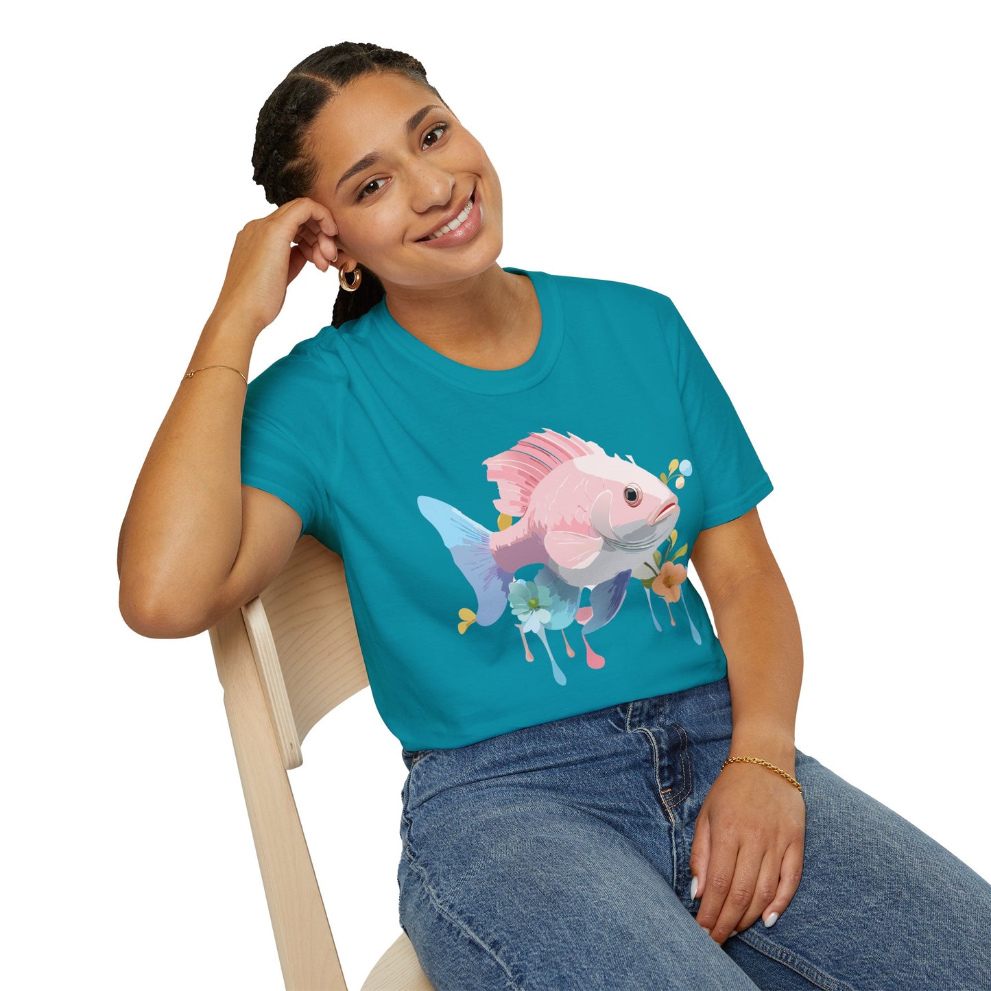 Fish Art Design Shirt, T Shirt with Fish, Graphic Shirt, Tee Shirt with Graphic Design, Shirt with Fish Graphic Art