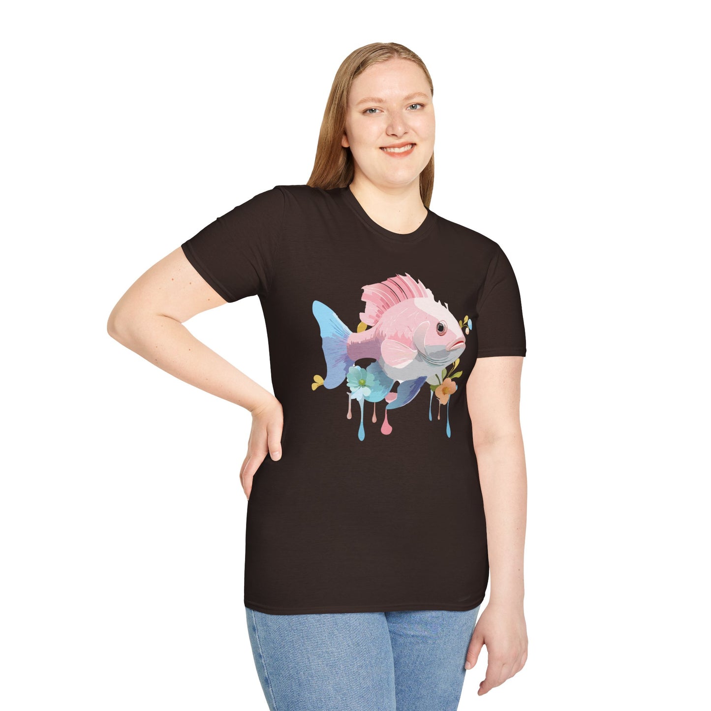 Fish Art Design Shirt, T Shirt with Fish, Graphic Shirt, Tee Shirt with Graphic Design, Shirt with Fish Graphic Art