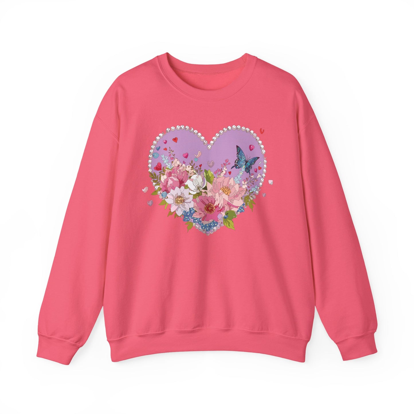 Floral Heart Sweatshirt, Floral Love Sweatshirt, Valentine's Day Sweatshirt, Heart Floral Sweatshirt