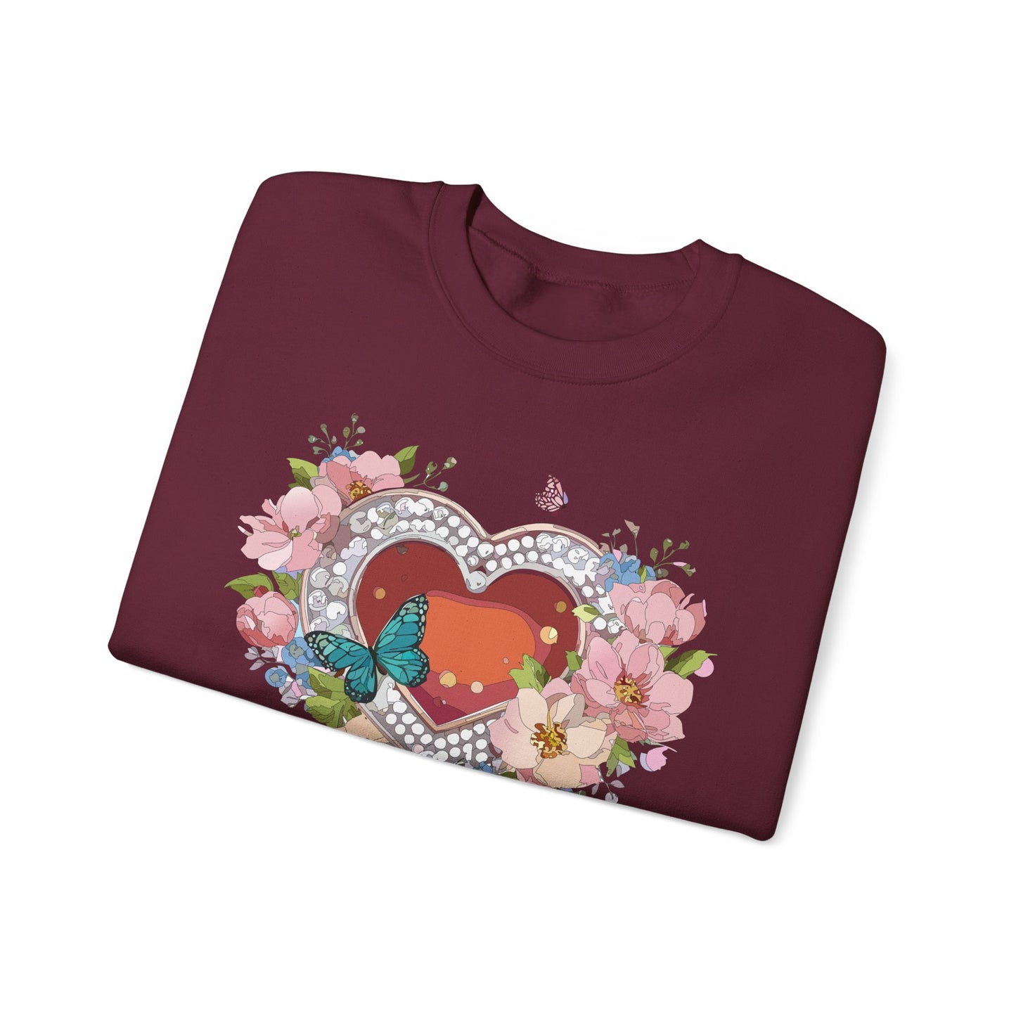 Floral Heart Sweatshirt, Floral Love Sweatshirt, Valentine's Day Sweatshirt, Heart Floral Sweatshirt