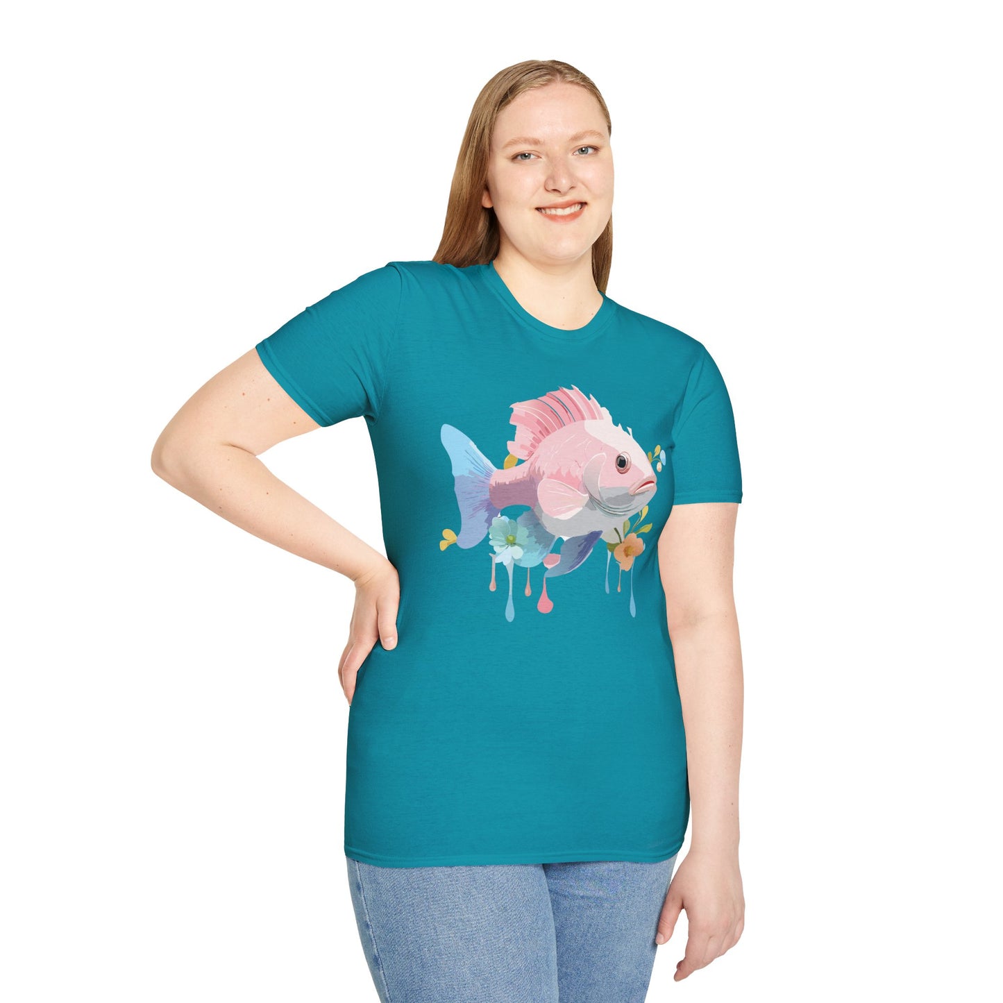 Fish Art Design Shirt, T Shirt with Fish, Graphic Shirt, Tee Shirt with Graphic Design, Shirt with Fish Graphic Art