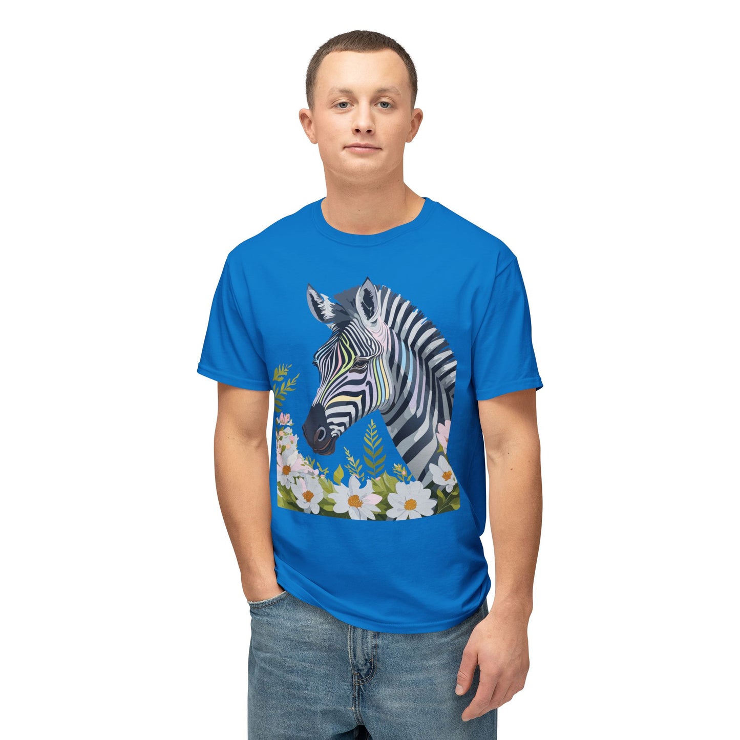 Zebra T-Shirt, Vintage Zebra Tee, Floral Tees, Zebra Art Design Shirt, Tee Shirt with Zebra 7