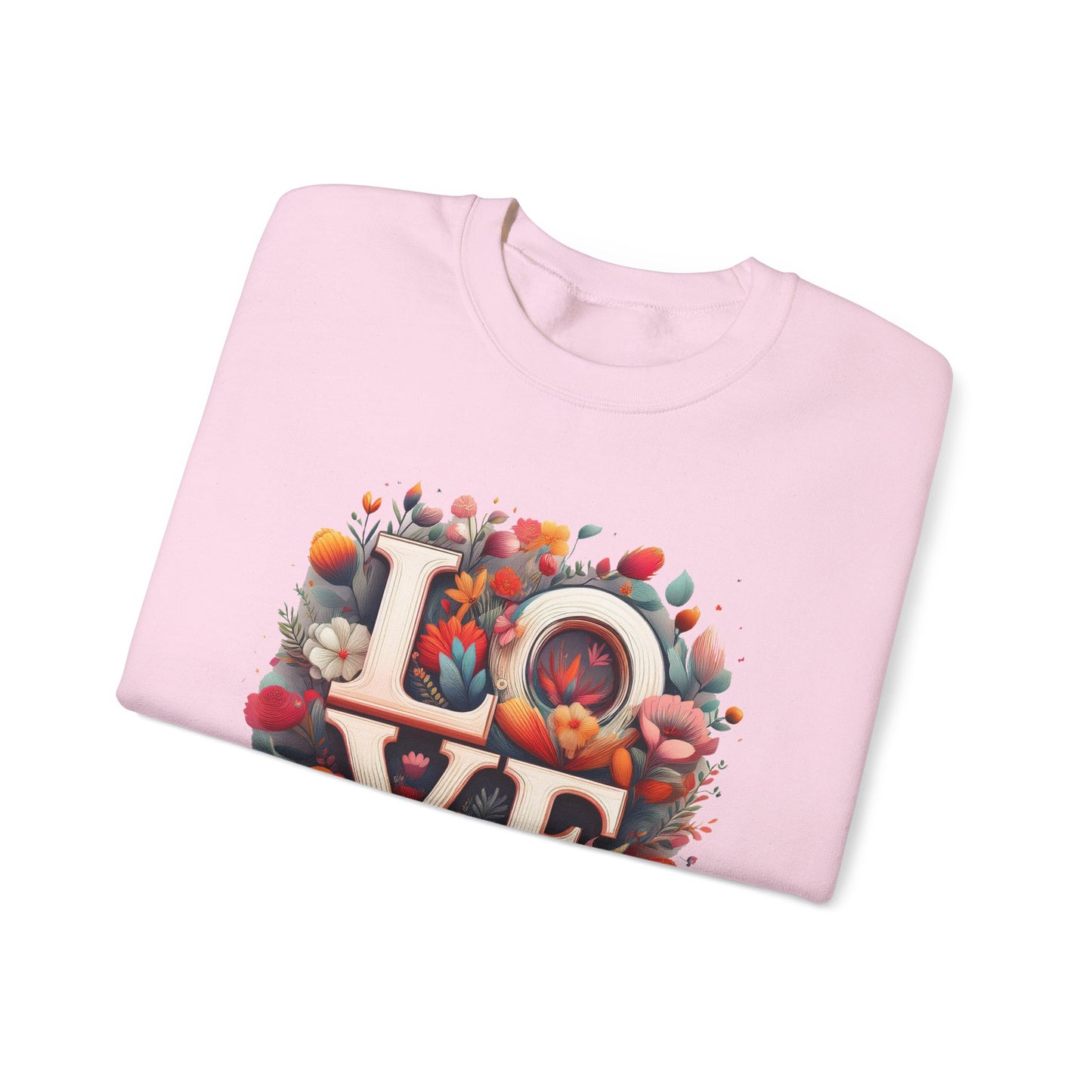 Floral Love Sweatshirt, Valentine's Day Sweatshirt, Love Flower Sweatshirt