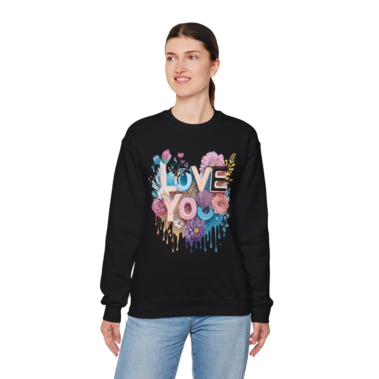 Floral Love Sweatshirt, Valentine's Day Sweatshirt, Love Flower Sweatshirt