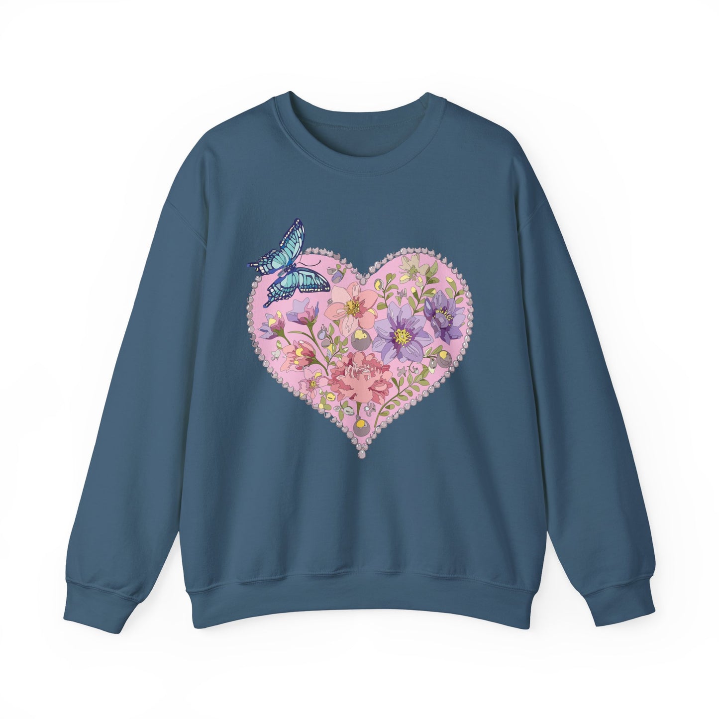 Floral Heart Sweatshirt, Floral Love Sweatshirt, Valentine's Day Sweatshirt, Heart Floral Sweatshirt