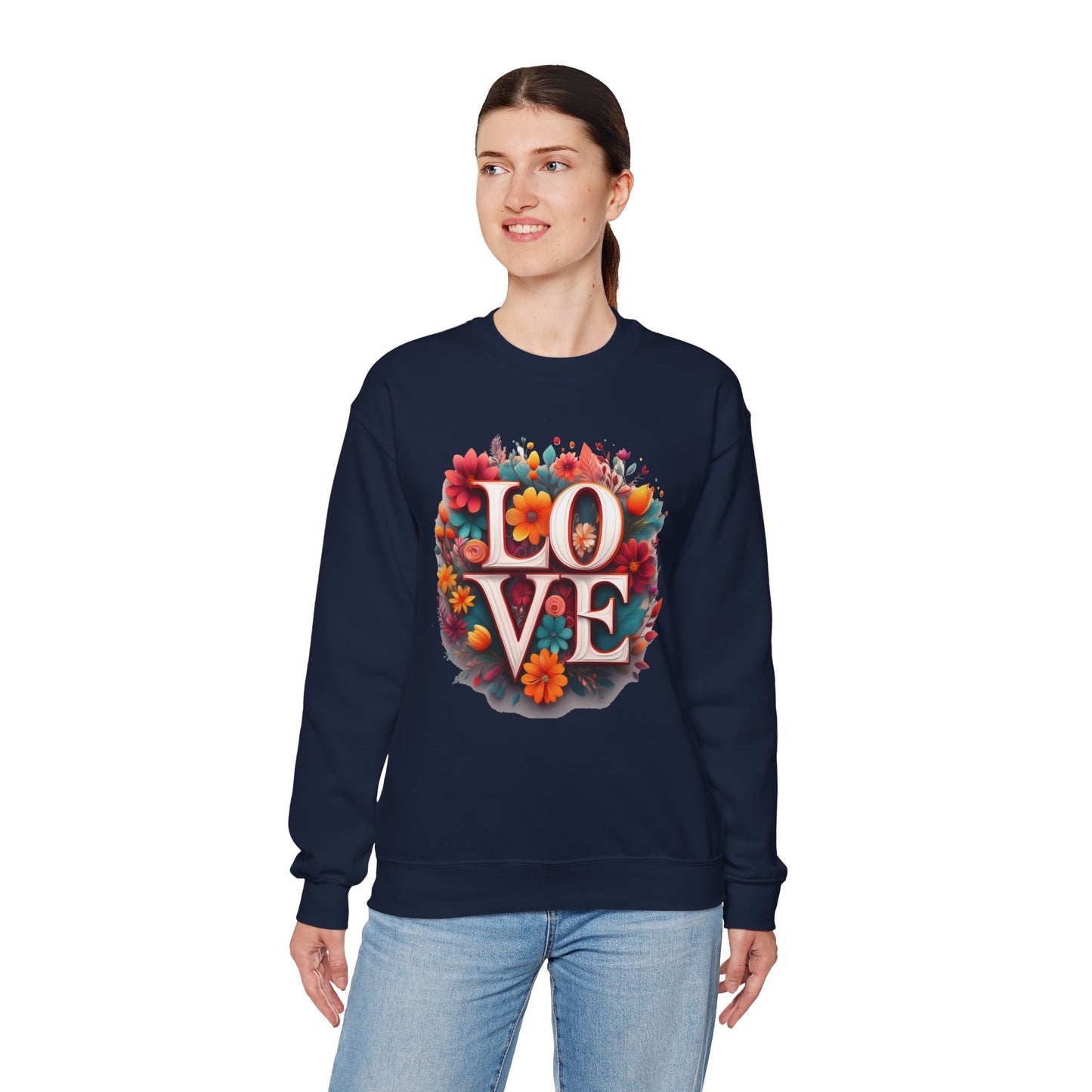 Floral Love Sweatshirt, Valentine's Day Sweatshirt, Love Flower Sweatshirt