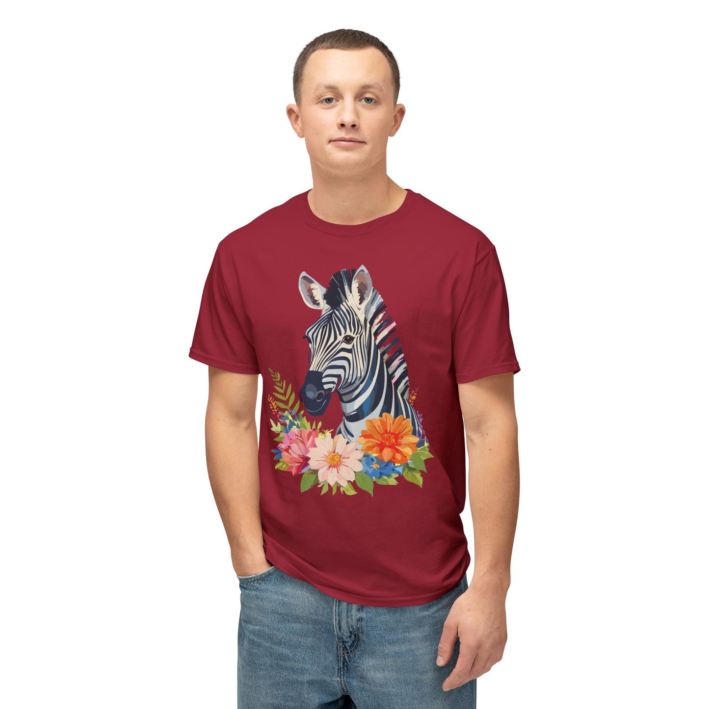 Zebra T-Shirt, Vintage Zebra Tee, Floral Tees, Zebra Art Design Shirt, Tee Shirt with Zebra 6