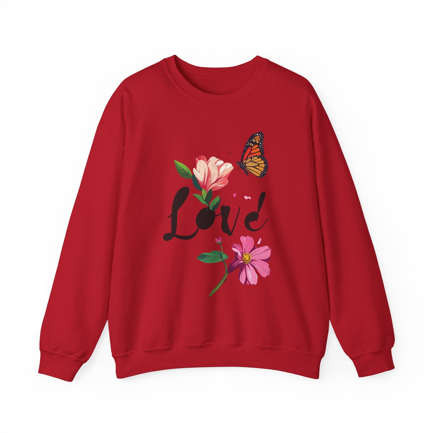 Floral Love Sweatshirt, Floral Butterfly Sweatshirt, Love Sweatshirt, Valentine's Day Sweatshirt, Floral Sweatshirt 120