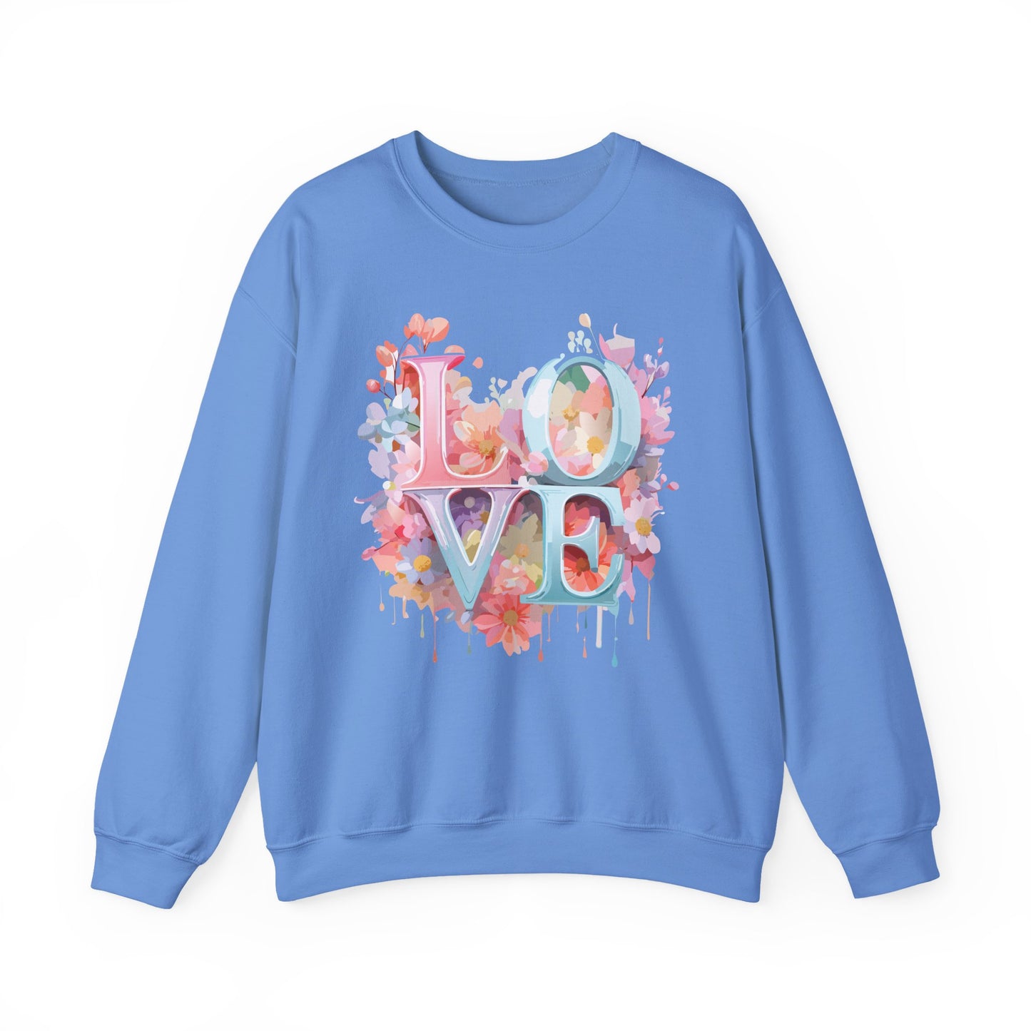 Floral Love Sweatshirt, Valentine's Day Sweatshirt, Love Flower Sweatshirt
