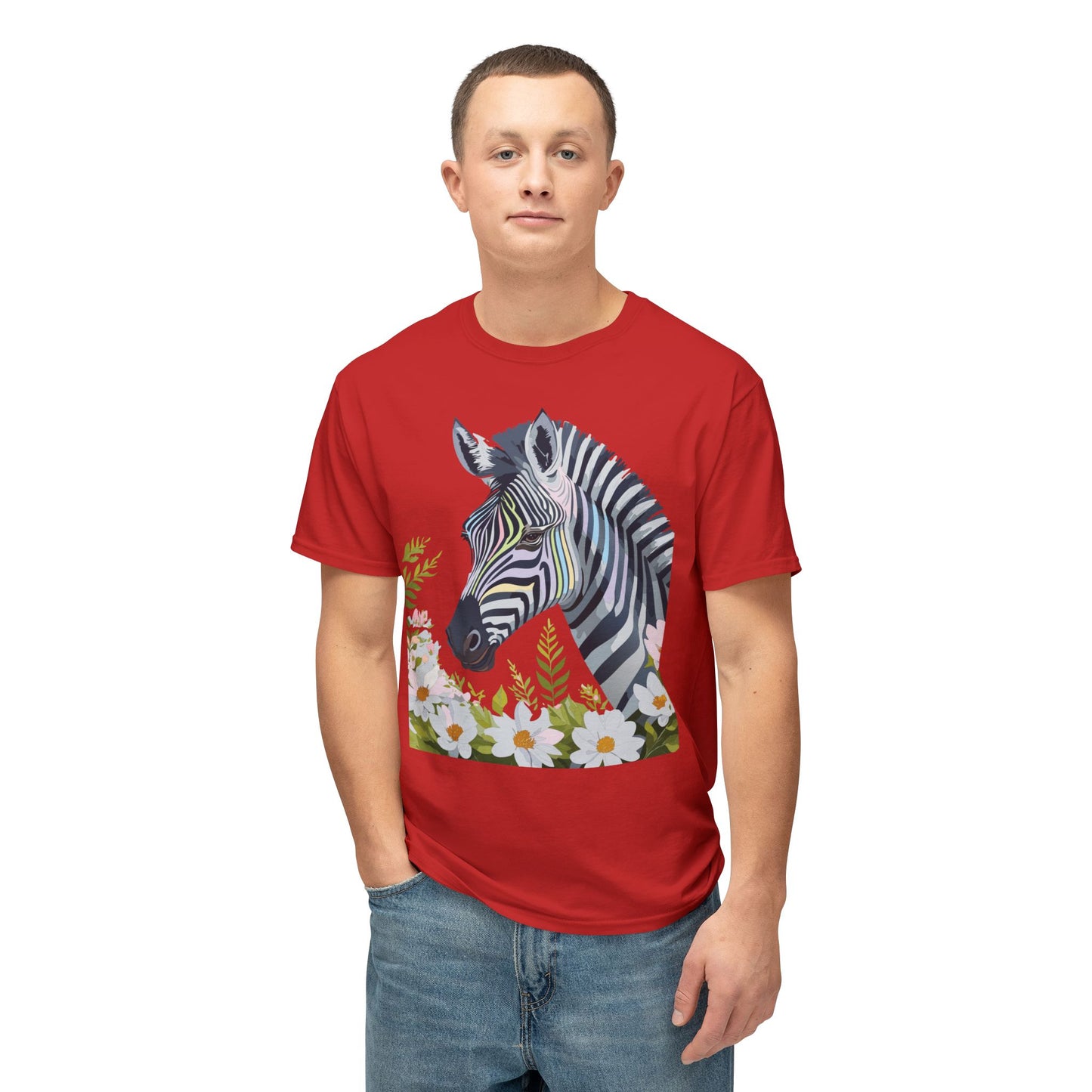 Zebra T-Shirt, Vintage Zebra Tee, Floral Tees, Zebra Art Design Shirt, Tee Shirt with Zebra 7