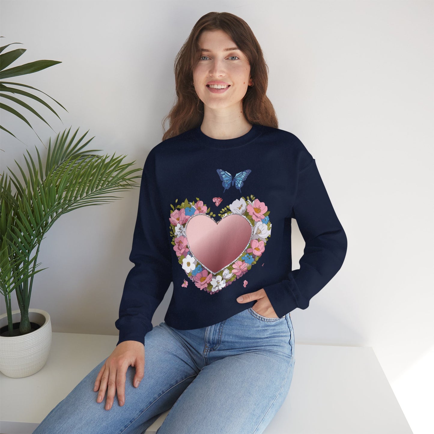 Floral Heart Sweatshirt, Floral Love Sweatshirt, Valentine's Day Sweatshirt, Heart Floral Sweatshirt