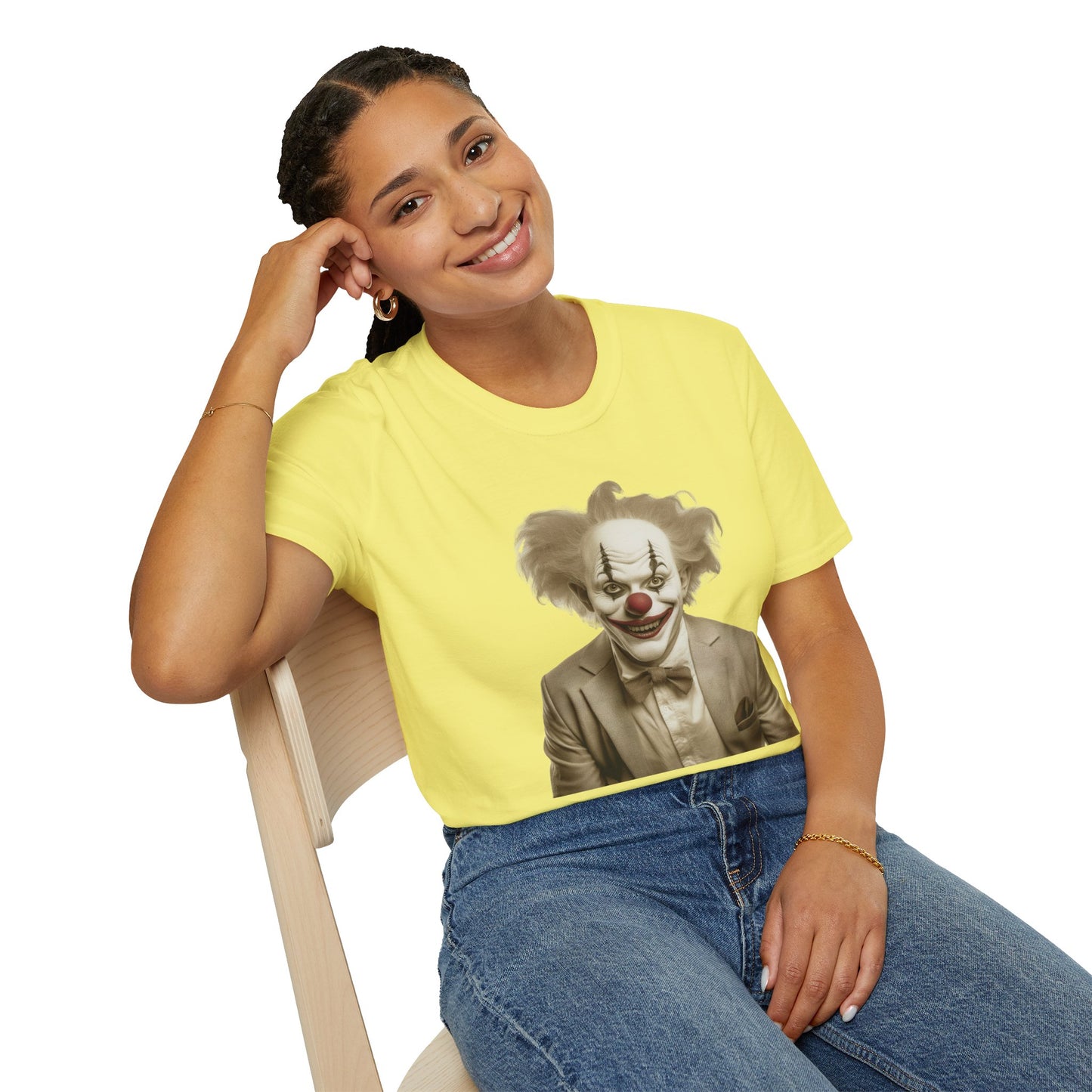 Clown Shirt, T Shirt with Clown, Funny Man Shirt, Tee Shirt with Funny Man, Circus Shirt, Shirt with Circus, Scary Man Shirt, Shirt with Scary Man