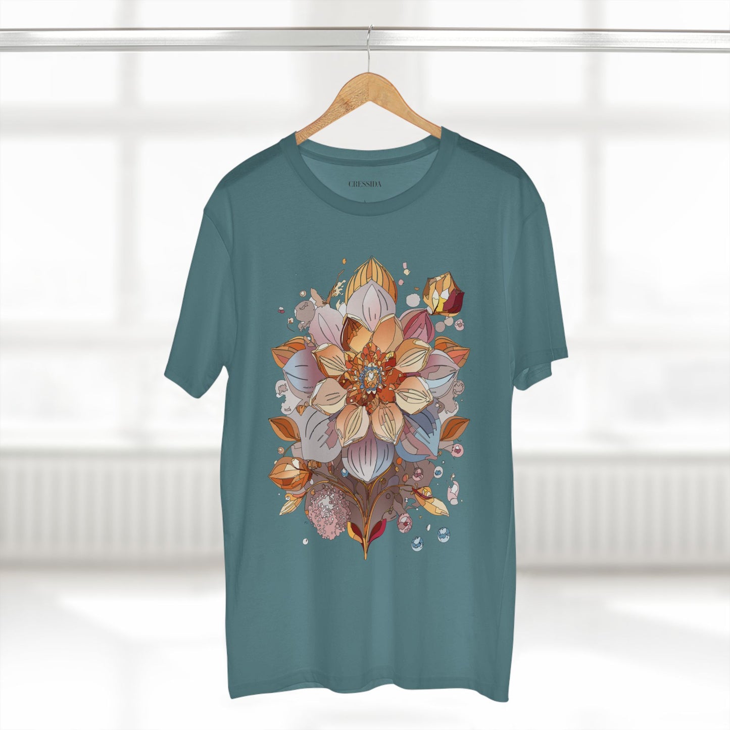 Floral Shirt, Shirt with Flower, Tee Shirt with Antique Flower