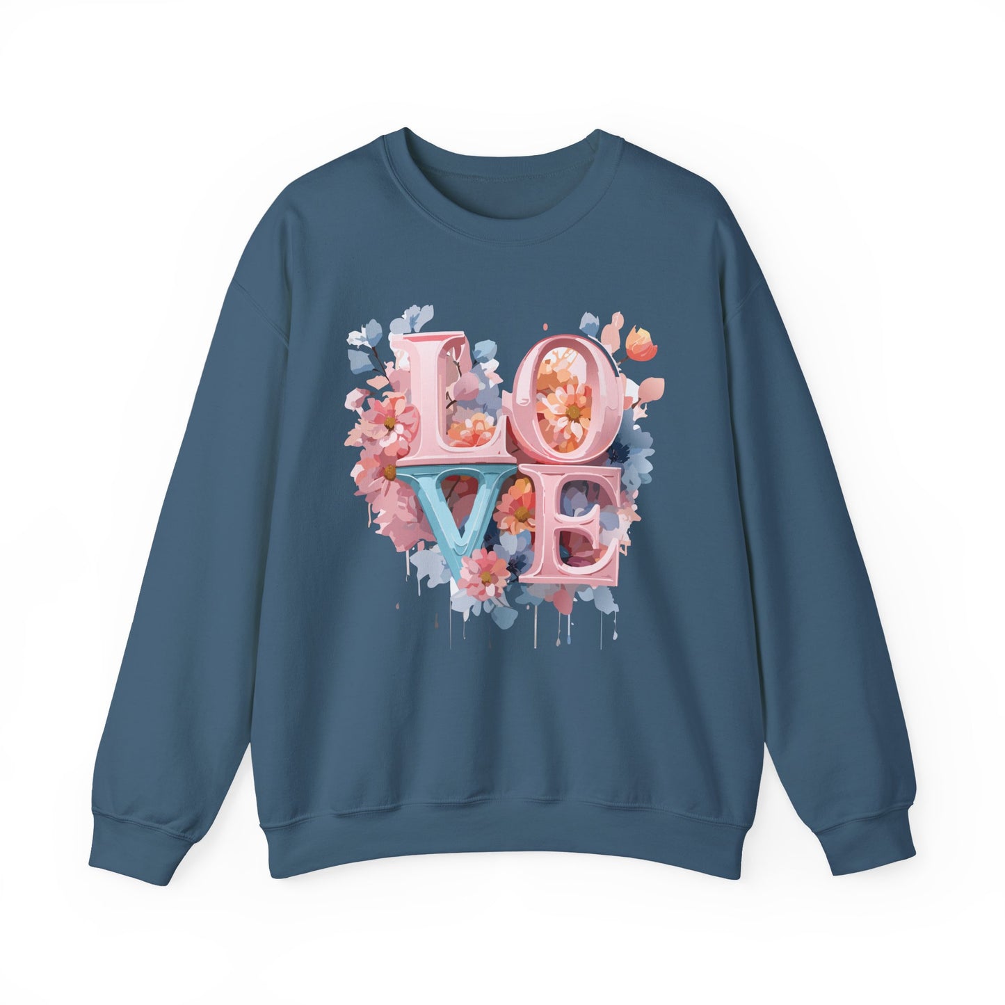 Floral Love Sweatshirt, Valentine's Day Sweatshirt, Love Flower Sweatshirt