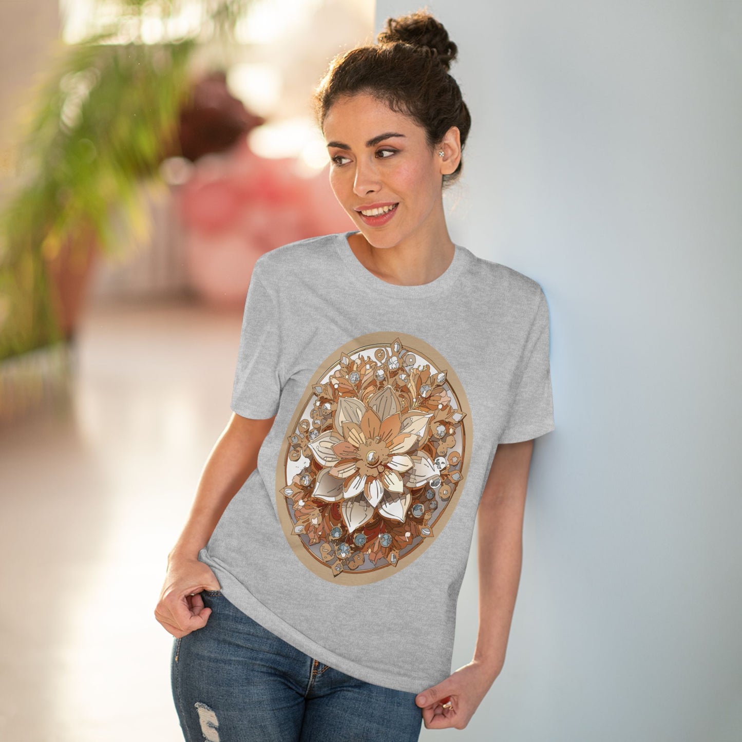 Organic T-shirt with Flower