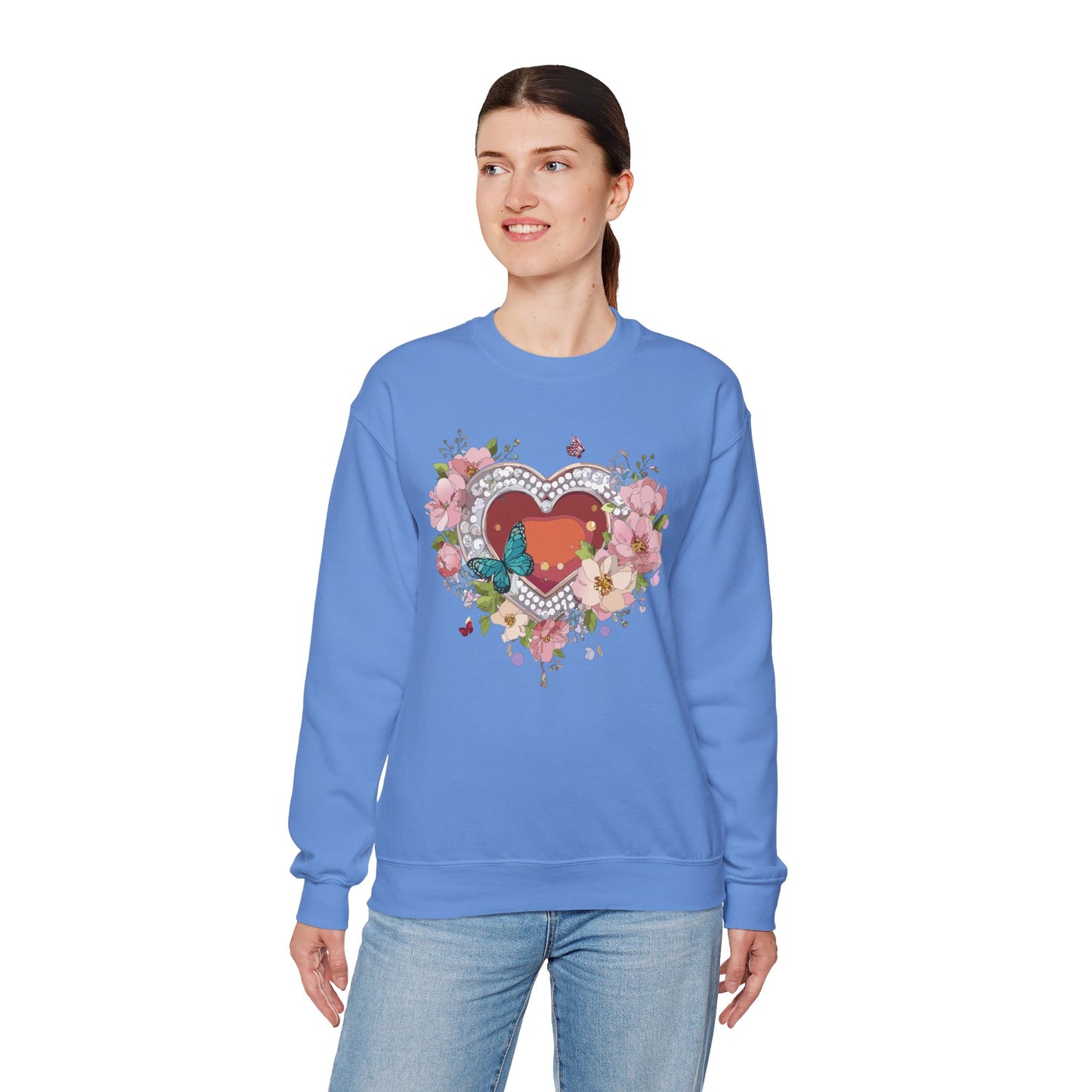Floral Heart Sweatshirt, Floral Love Sweatshirt, Valentine's Day Sweatshirt, Heart Floral Sweatshirt