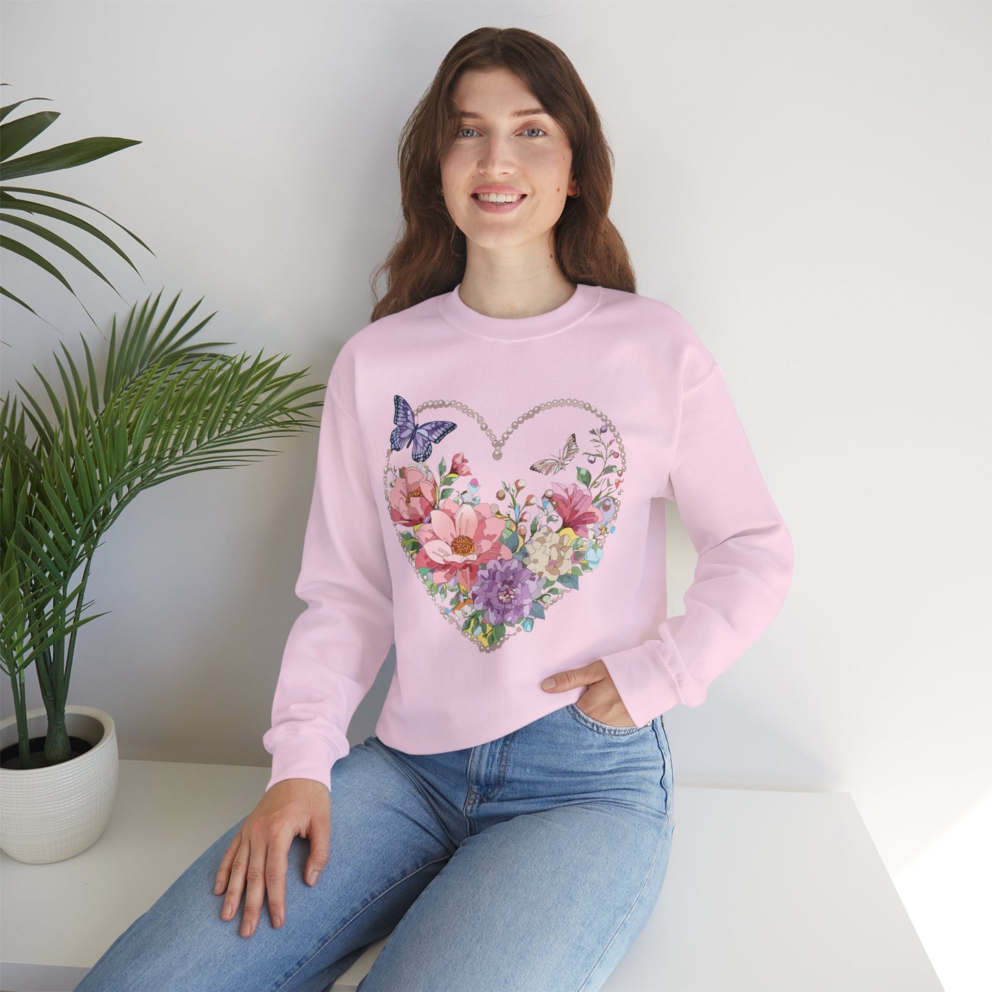 Floral Heart Sweatshirt, Floral Love Sweatshirt, Valentine's Day Sweatshirt, Heart Floral Sweatshirt