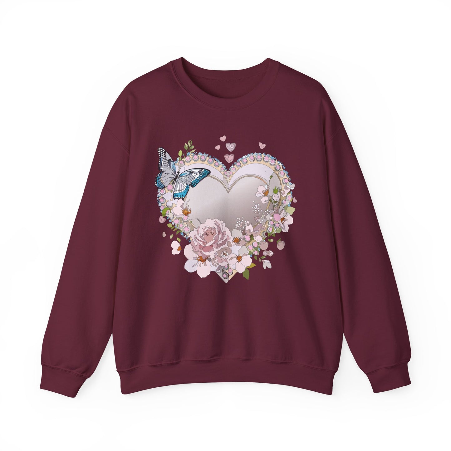 Floral Heart Sweatshirt, Floral Love Sweatshirt, Valentine's Day Sweatshirt, Heart Floral Sweatshirt