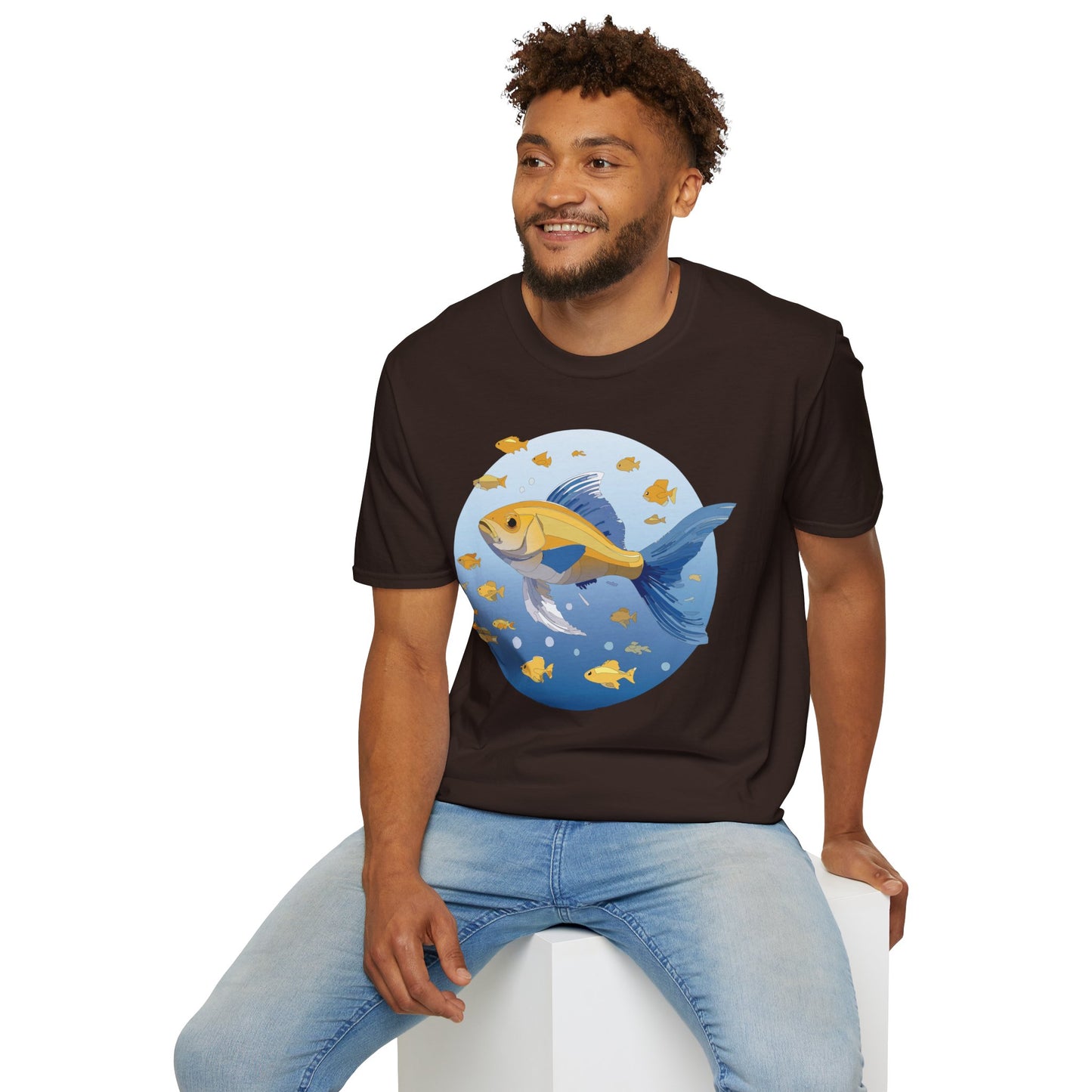 Fish Art Design Shirt, T Shirt with Fish, Graphic Shirt, Tee Shirt with Graphic Design, Shirt with Fish Graphic Art