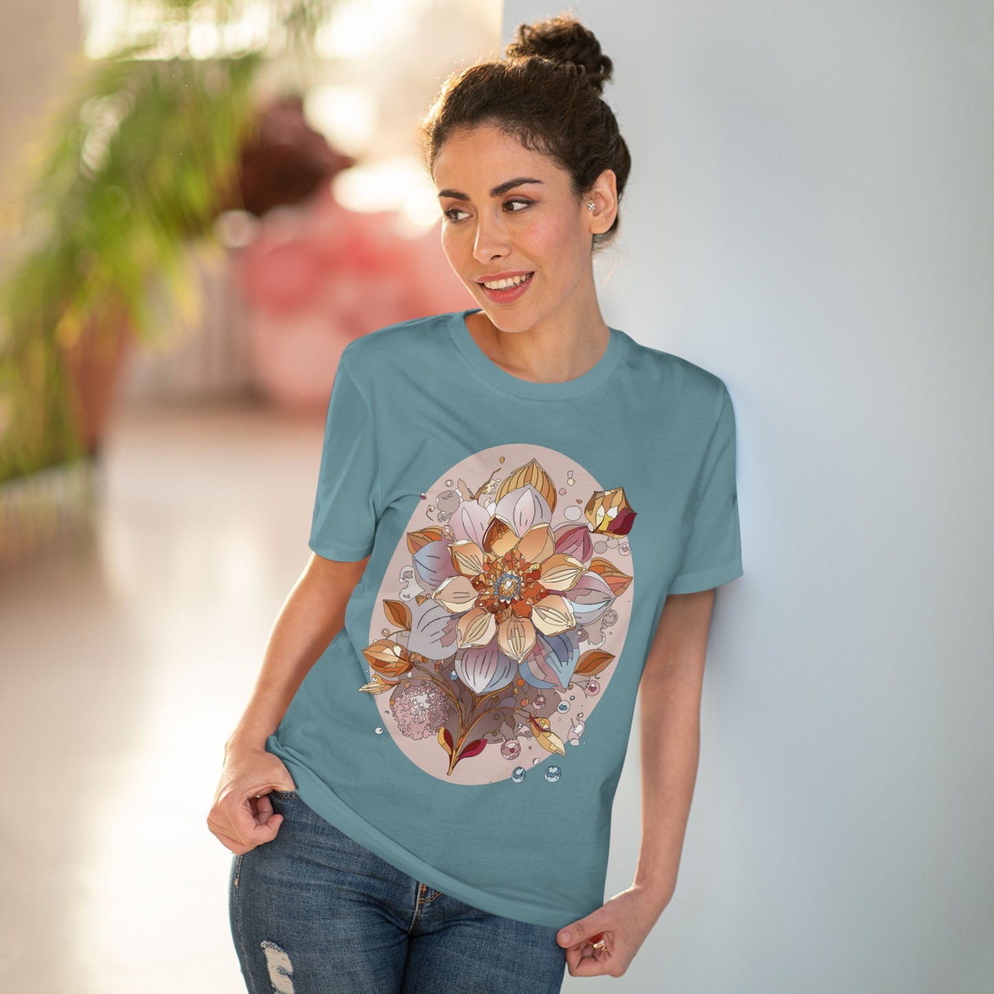 Organic T-shirt with Flower