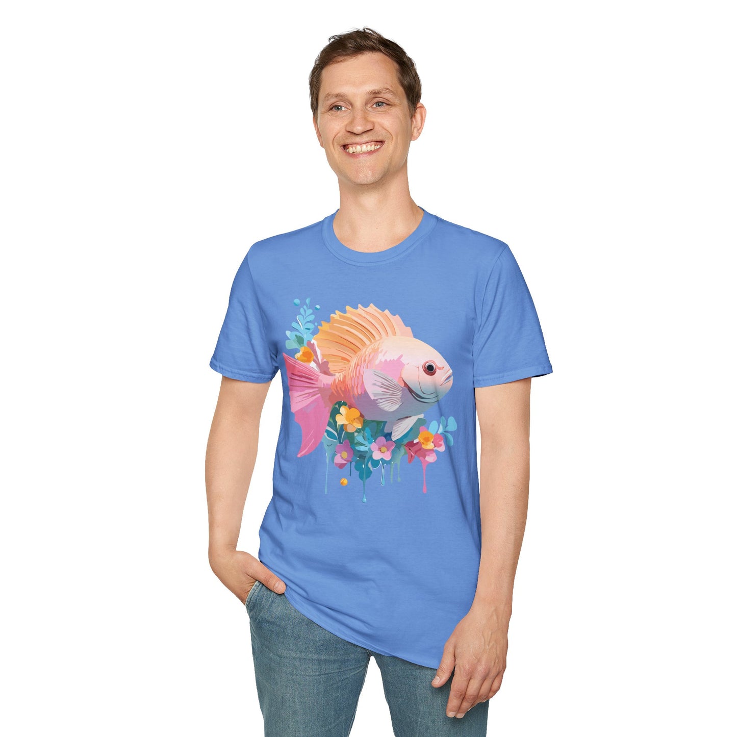 Fish Art Design Shirt, T Shirt with Fish, Graphic Shirt, Tee Shirt with Graphic Design, Shirt with Fish Graphic Art