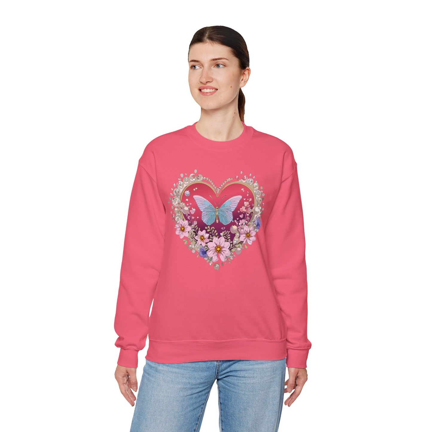 Floral Heart Sweatshirt, Floral Love Sweatshirt, Valentine's Day Sweatshirt, Heart Floral Sweatshirt