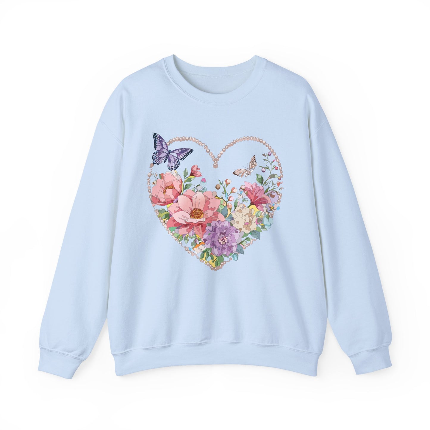 Floral Heart Sweatshirt, Floral Love Sweatshirt, Valentine's Day Sweatshirt, Heart Floral Sweatshirt