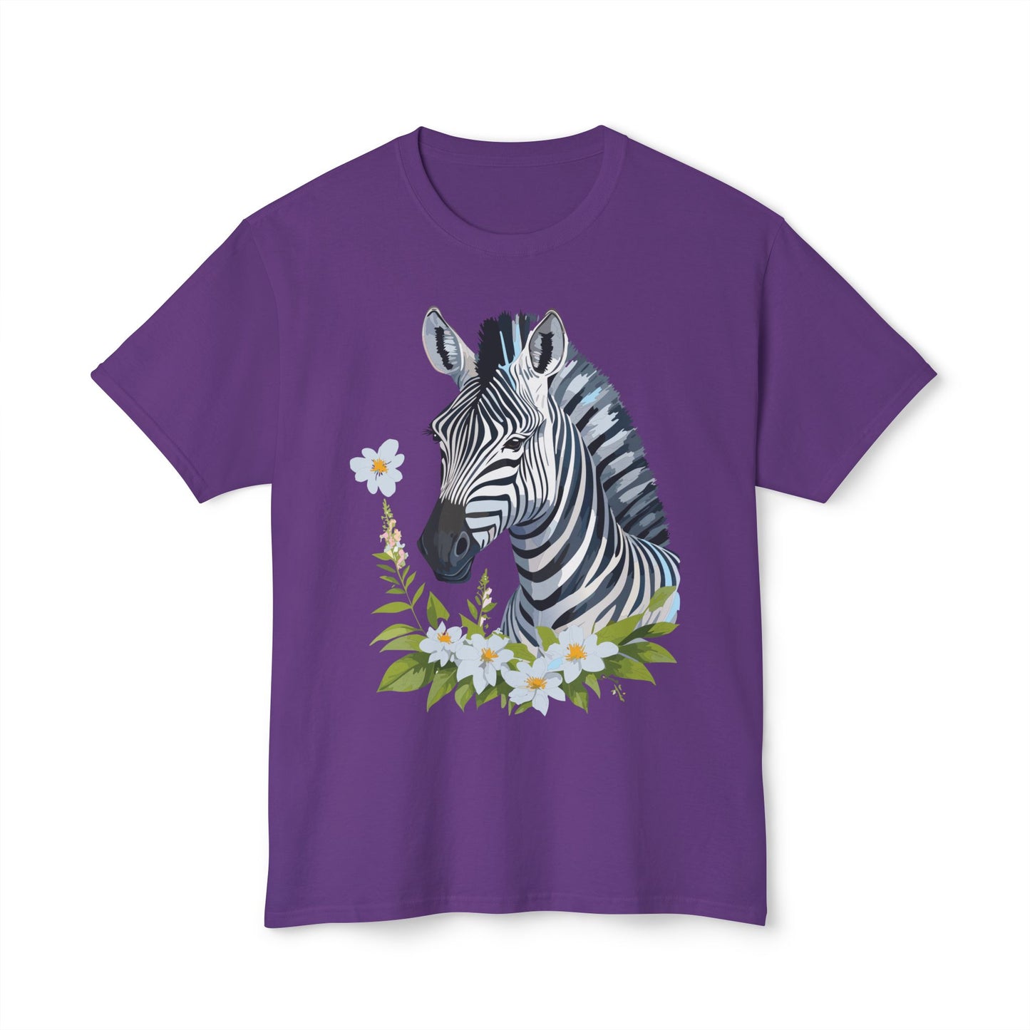 Zebra T-Shirt, Vintage Zebra Tee, Floral Tees, Zebra Art Design Shirt, Tee Shirt with Zebra 1