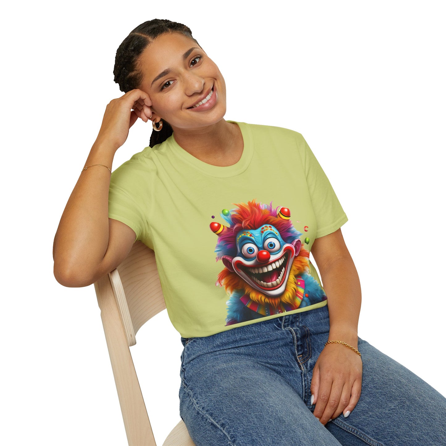 Clown Shirt, T Shirt with Clown, Funny Man Shirt, Tee Shirt with Funny Man, Circus Shirt, Shirt with Circus, Scary Man Shirt, Shirt with Scary Man
