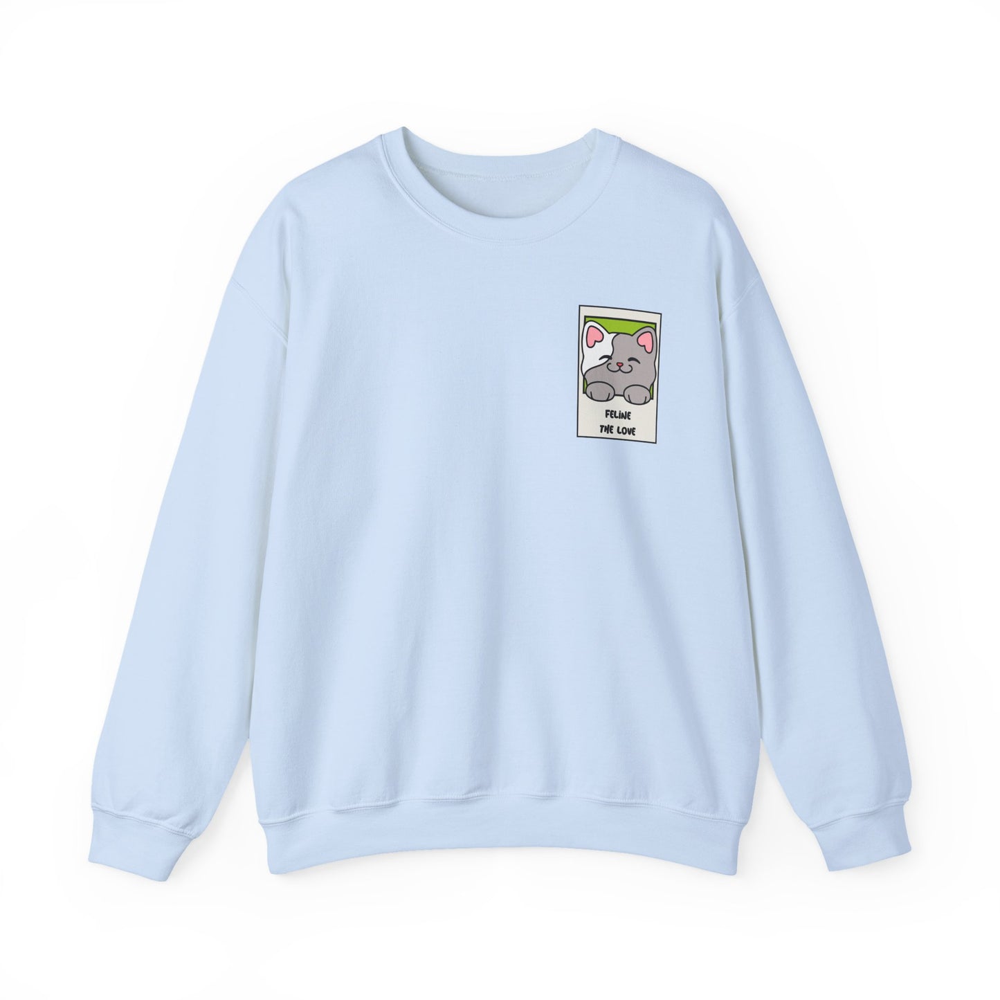 Pocket Cat Sweatshirt Unisex Cat Heart Sweatshirt Valentines Day Gift 50 Percent Cotton Poly Blend