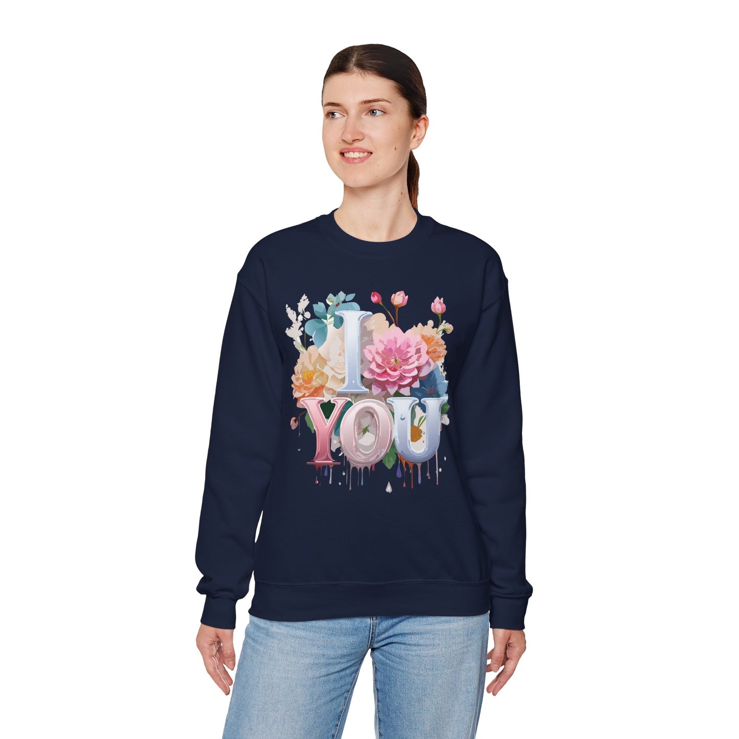 Floral Love Sweatshirt, Valentine's Day Sweatshirt, Love Flower Sweatshirt