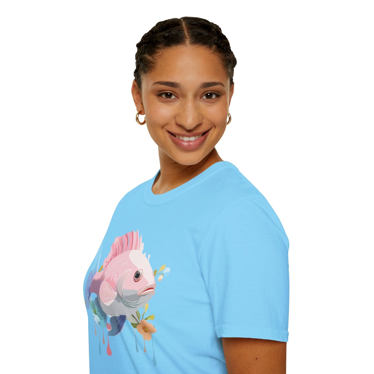 Fish Art Design Shirt, T Shirt with Fish, Graphic Shirt, Tee Shirt with Graphic Design, Shirt with Fish Graphic Art