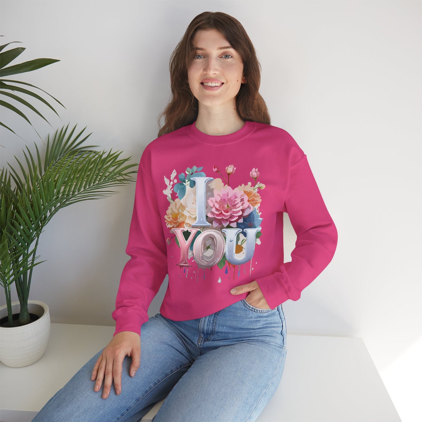 Floral Love Sweatshirt, Valentine's Day Sweatshirt, Love Flower Sweatshirt