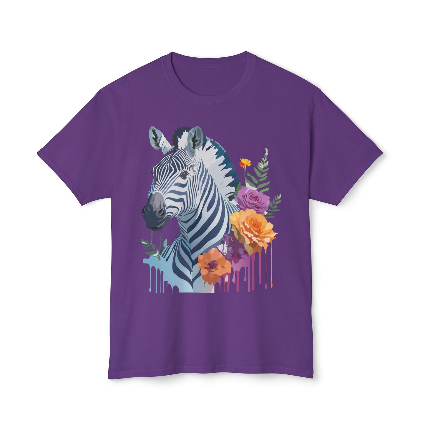 Zebra T-Shirt, Vintage Zebra Tee, Floral Tees, Zebra Art Design Shirt, Tee Shirt with Zebra 2