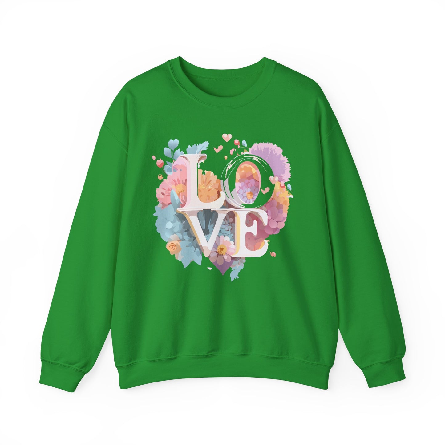 Floral Love Sweatshirt, Valentine's Day Sweatshirt, Love Flower Sweatshirt