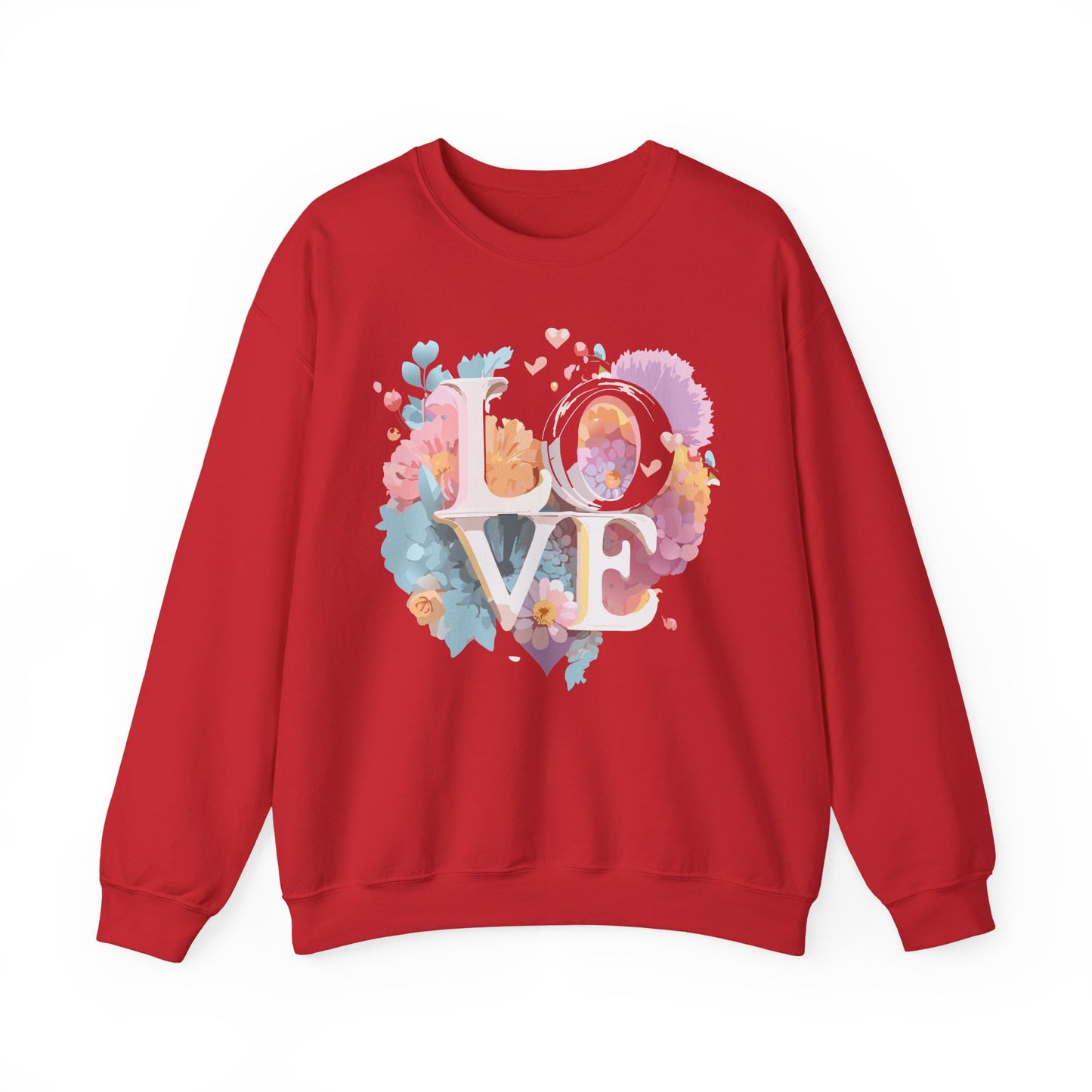 Floral Love Sweatshirt, Valentine's Day Sweatshirt, Love Flower Sweatshirt