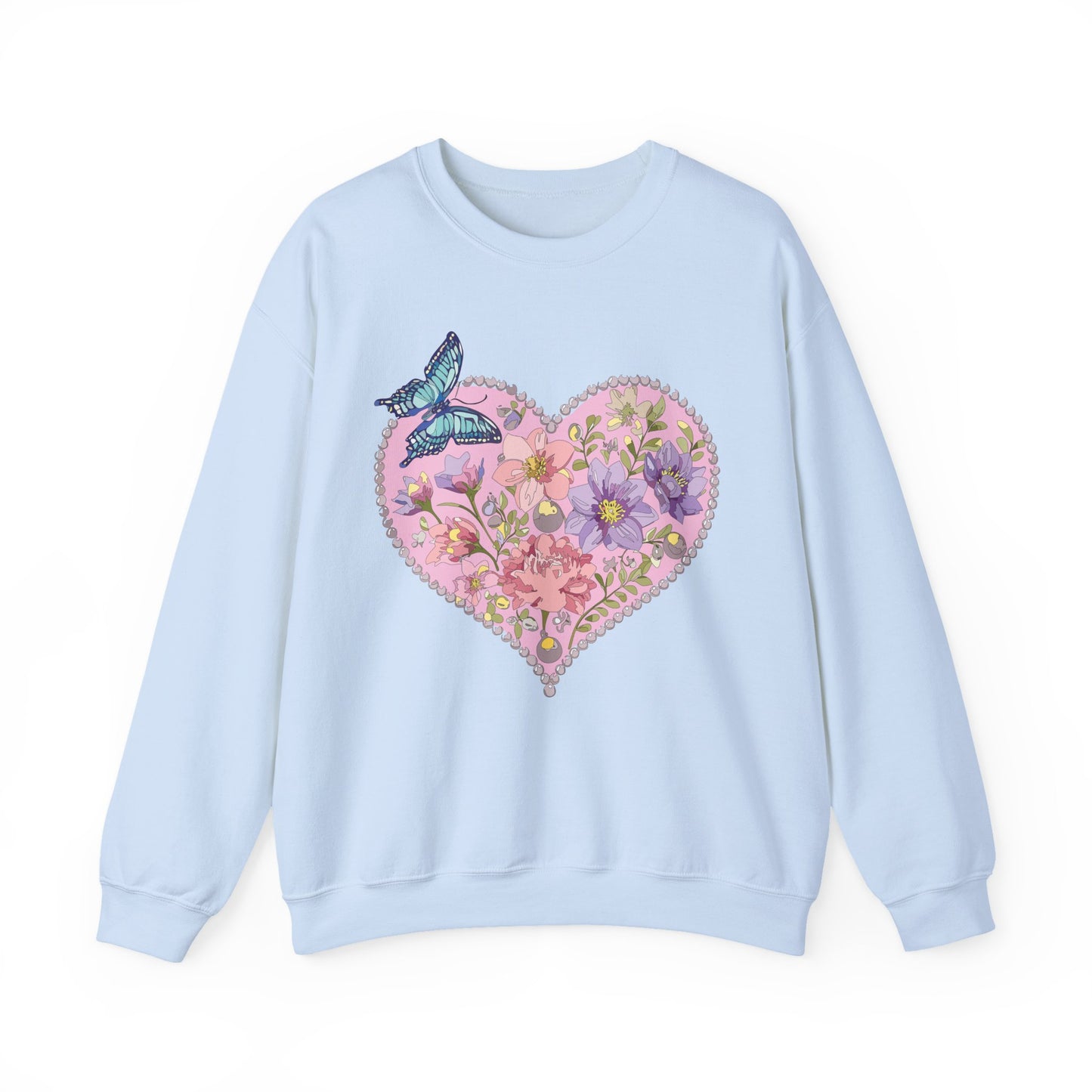 Floral Heart Sweatshirt, Floral Love Sweatshirt, Valentine's Day Sweatshirt, Heart Floral Sweatshirt