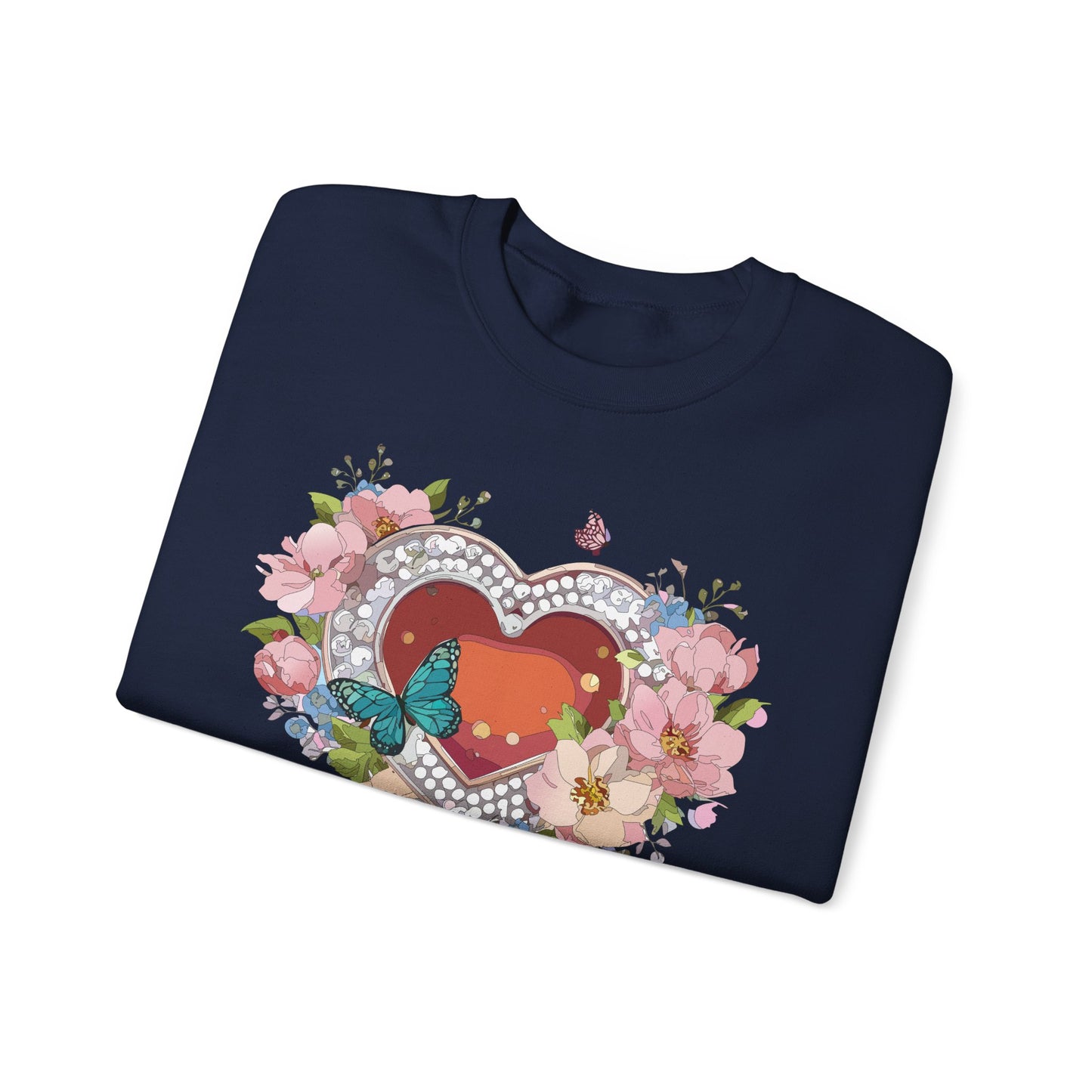 Floral Heart Sweatshirt, Floral Love Sweatshirt, Valentine's Day Sweatshirt, Heart Floral Sweatshirt