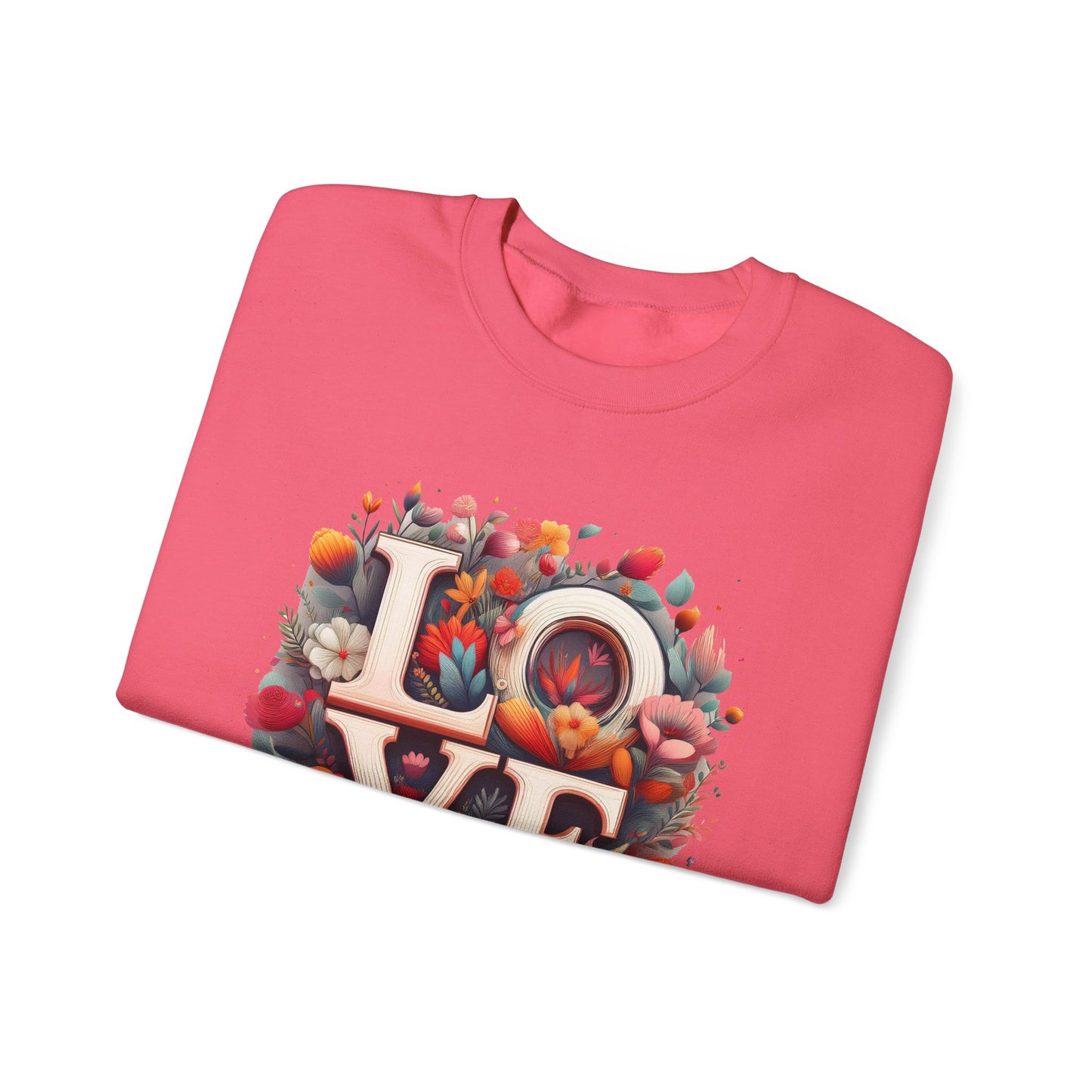 Floral Love Sweatshirt, Valentine's Day Sweatshirt, Love Flower Sweatshirt