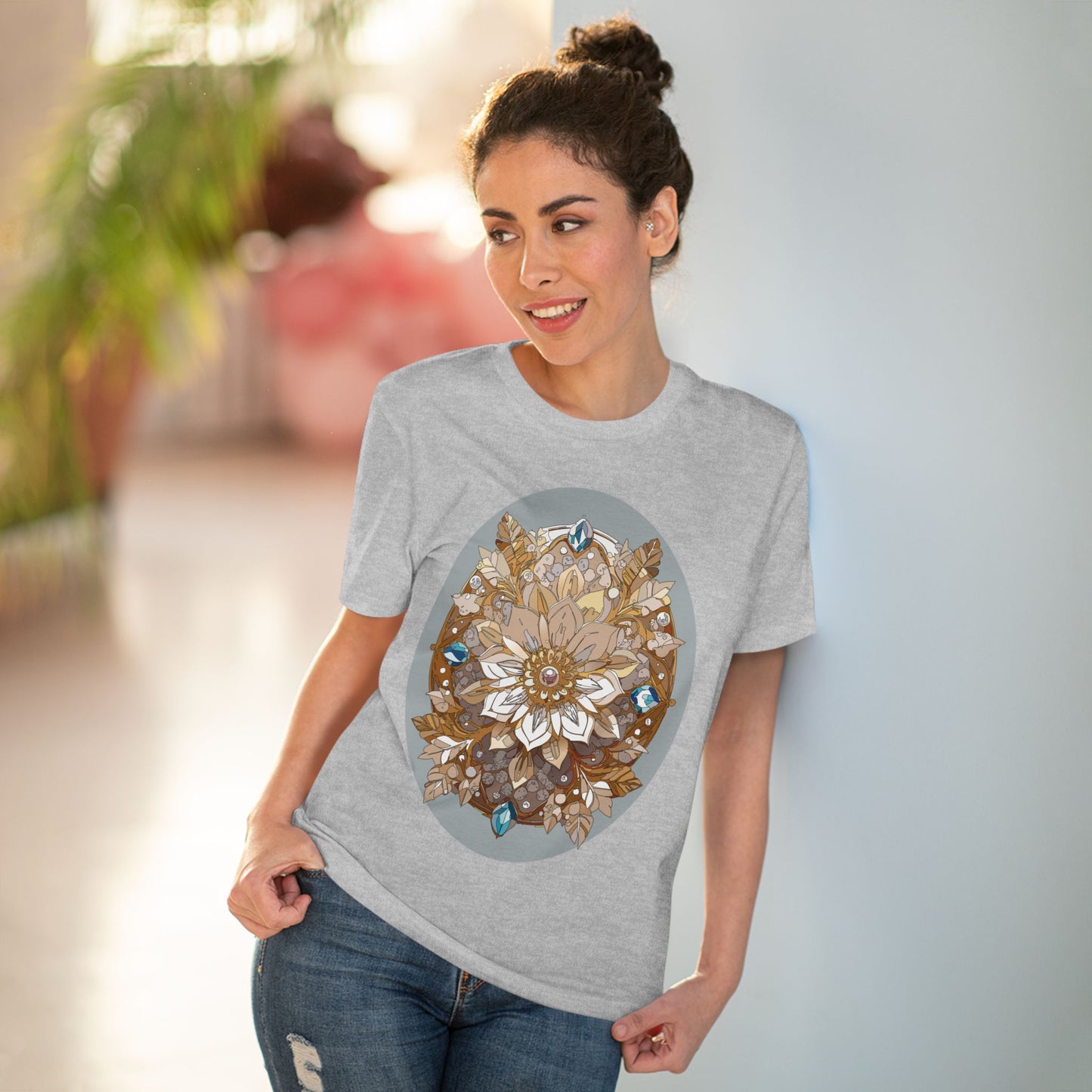 Organic T-shirt with Flower