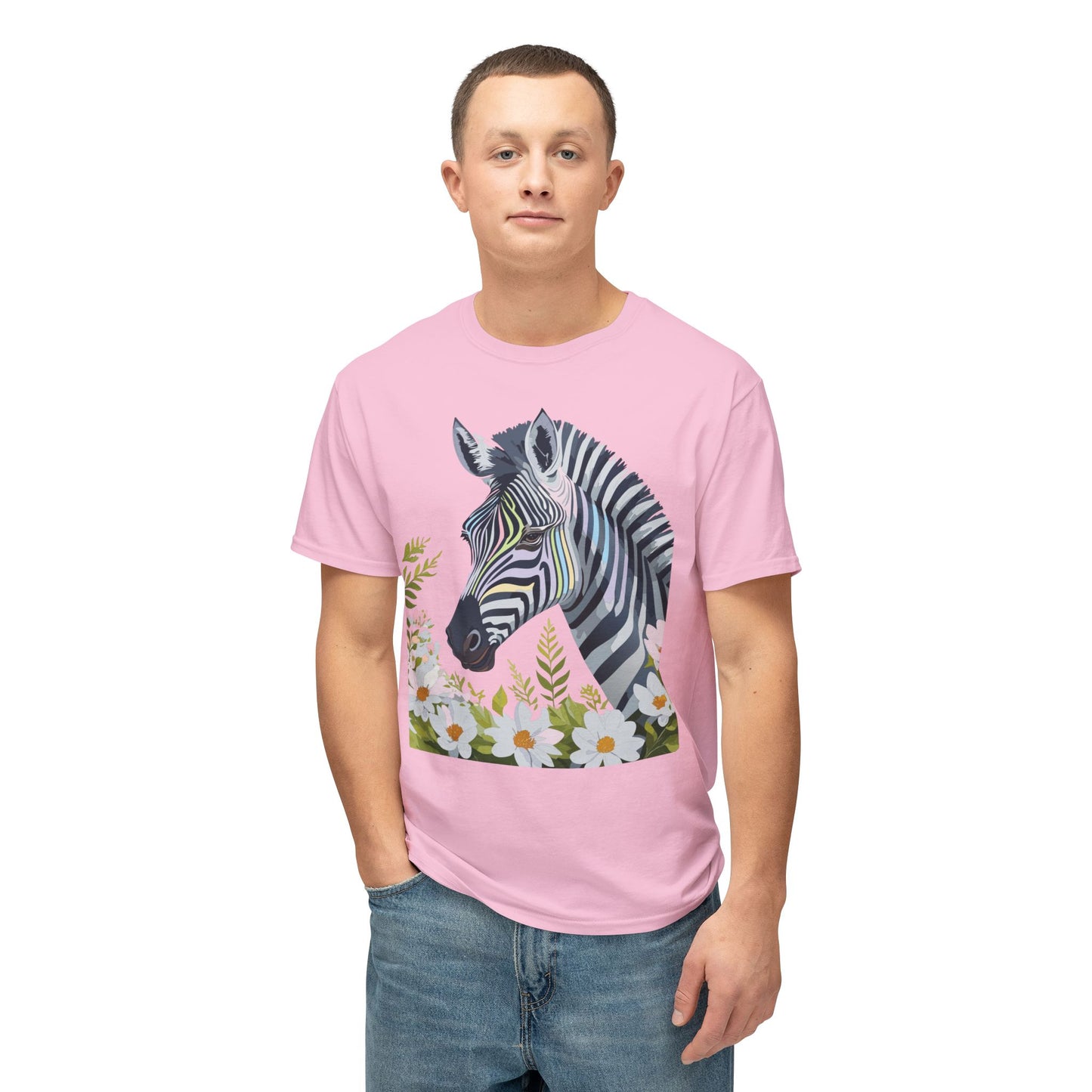 Zebra T-Shirt, Vintage Zebra Tee, Floral Tees, Zebra Art Design Shirt, Tee Shirt with Zebra 7