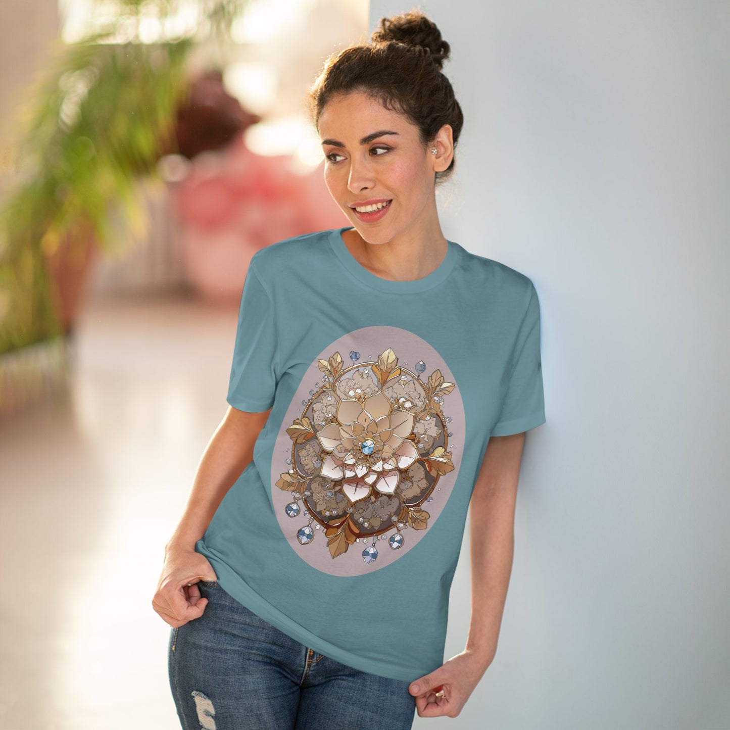 Organic T-shirt with Flower