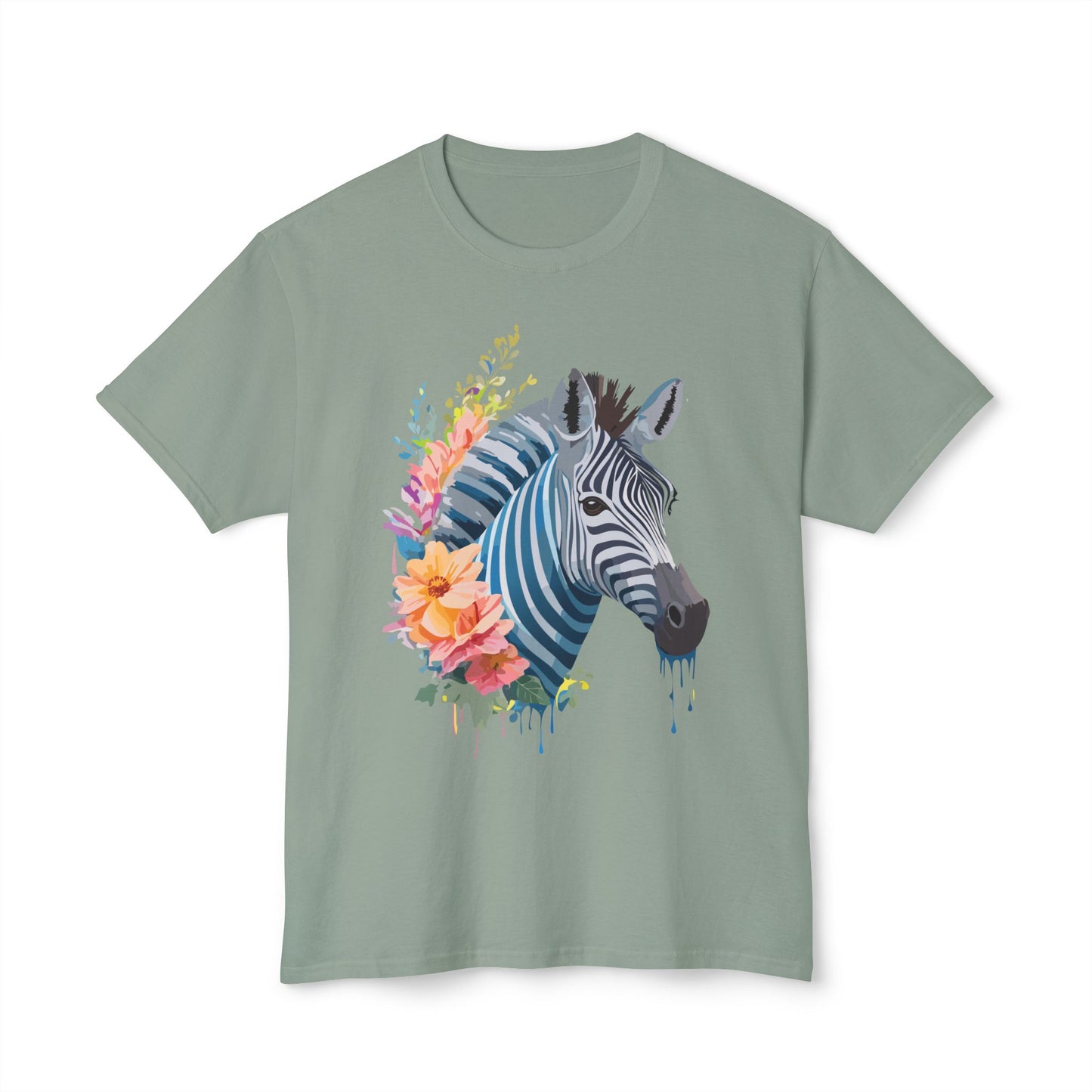Zebra T-Shirt, Vintage Zebra Tee, Floral Tees, Zebra Art Design Shirt, Tee Shirt with Zebra 4